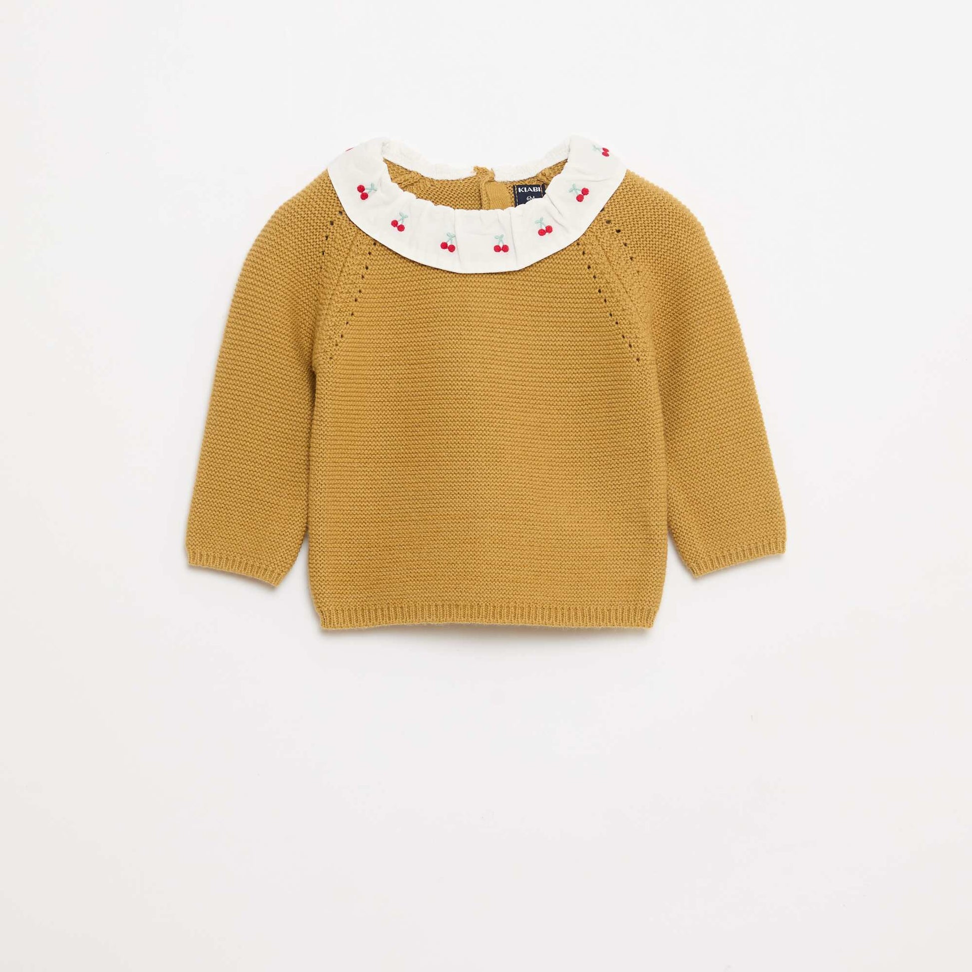 Pull point mousse avec col claudine JAUNE