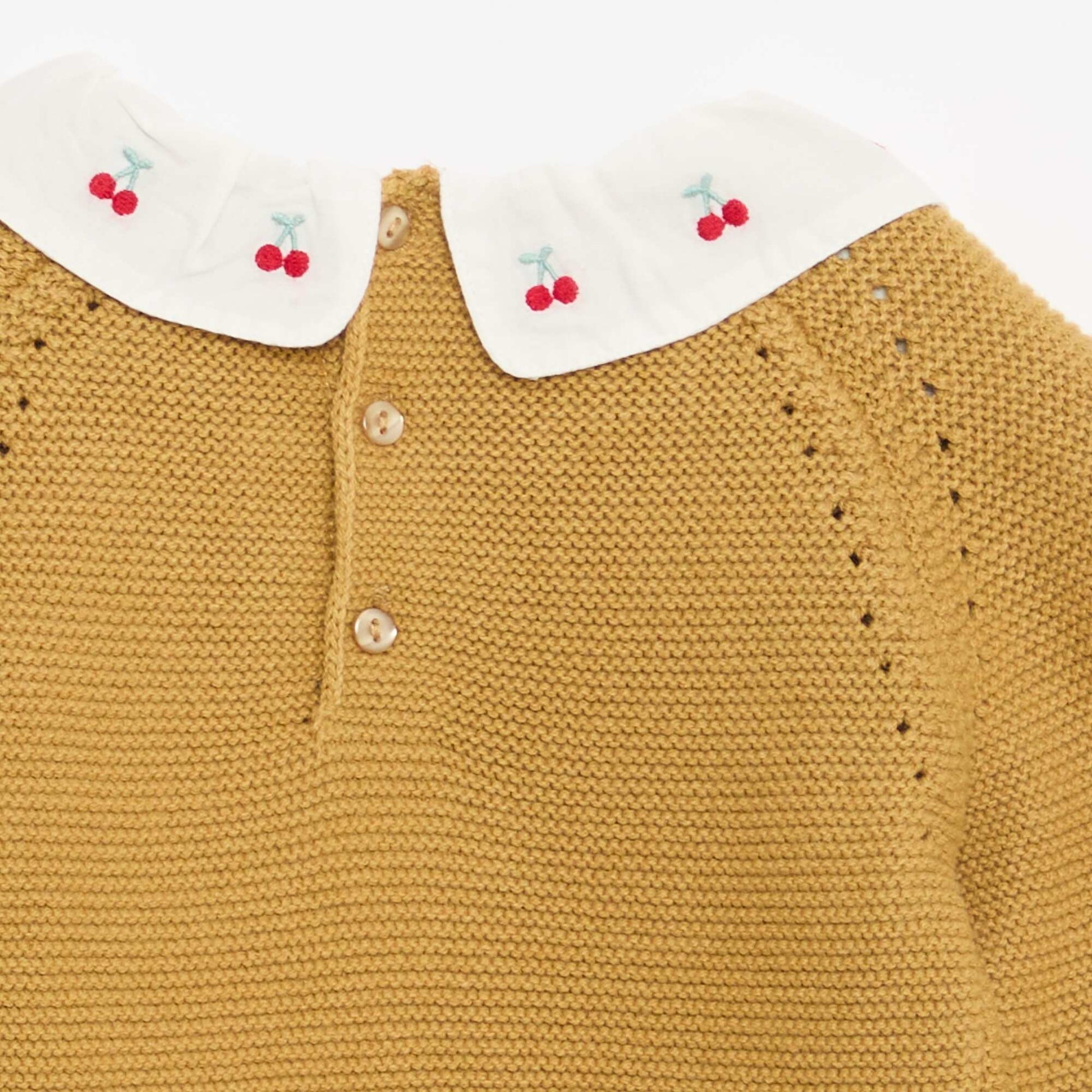 Pull point mousse avec col claudine JAUNE