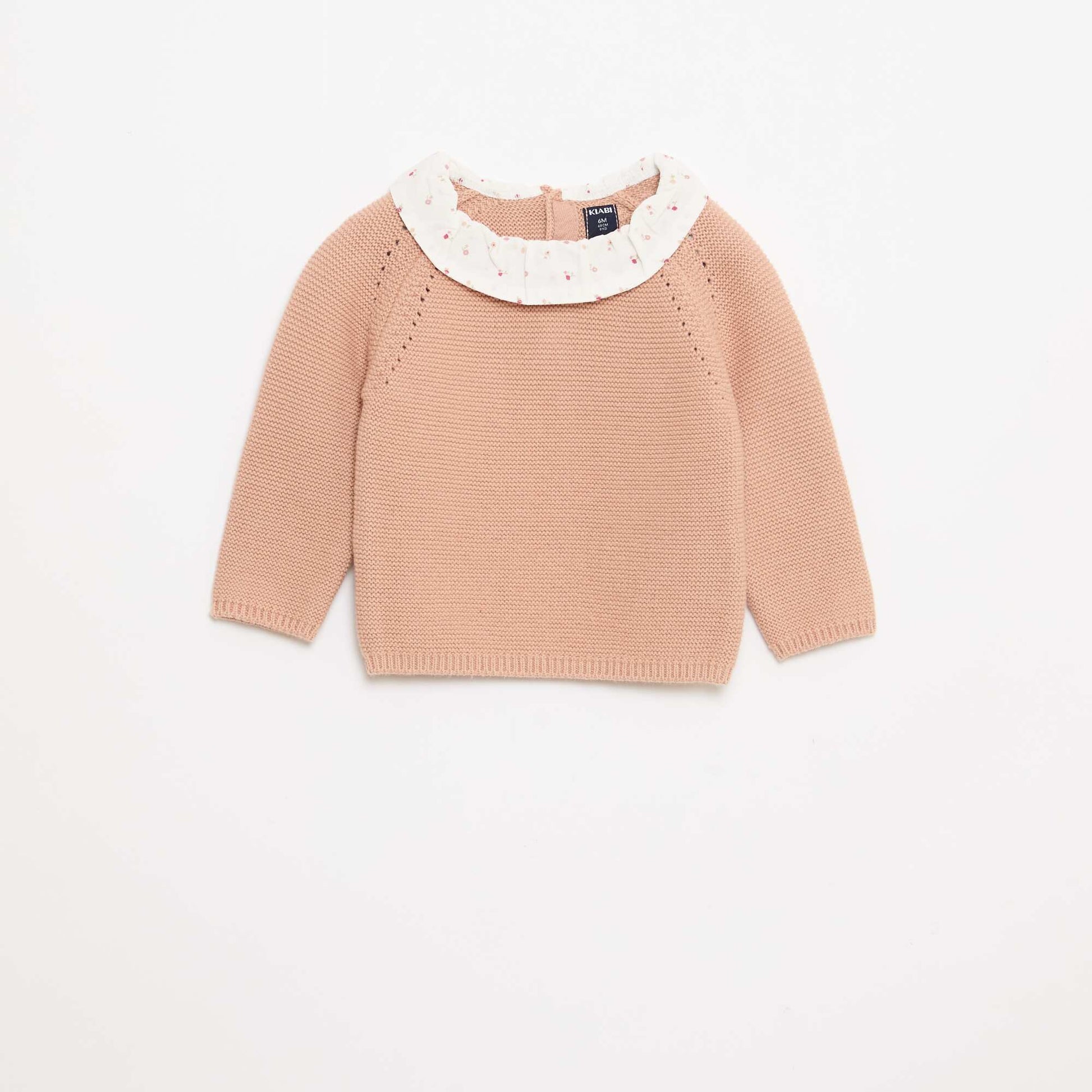 Pull point mousse avec col claudine BLANC