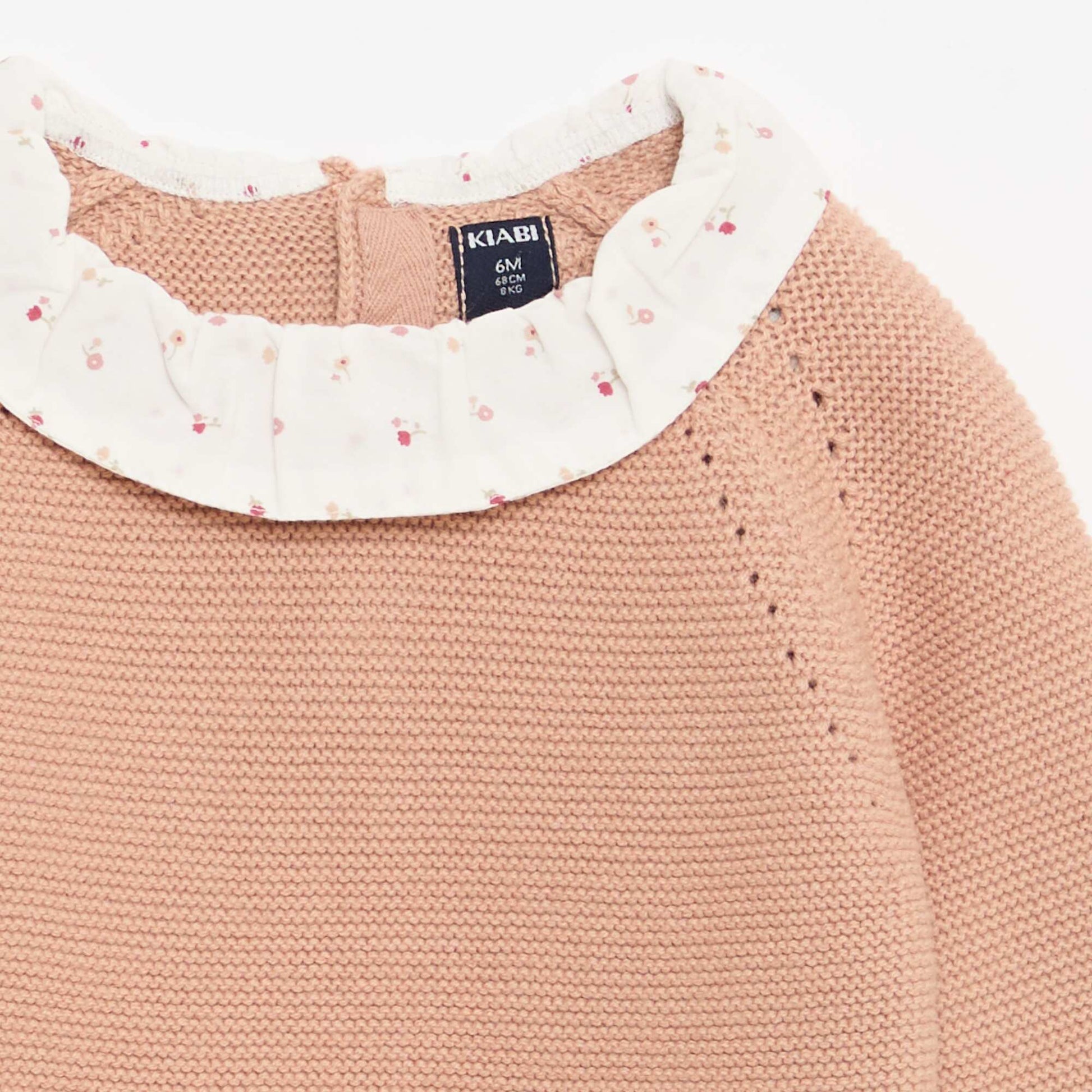 Pull point mousse avec col claudine BLANC
