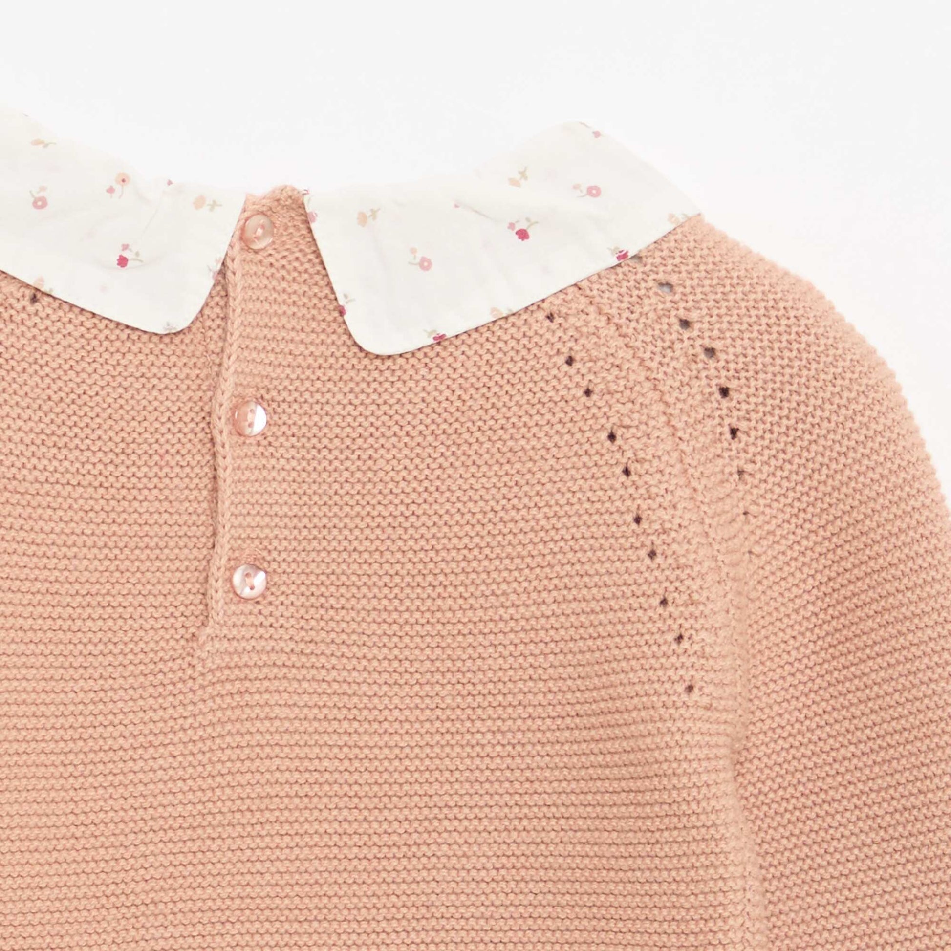 Pull point mousse avec col claudine BLANC