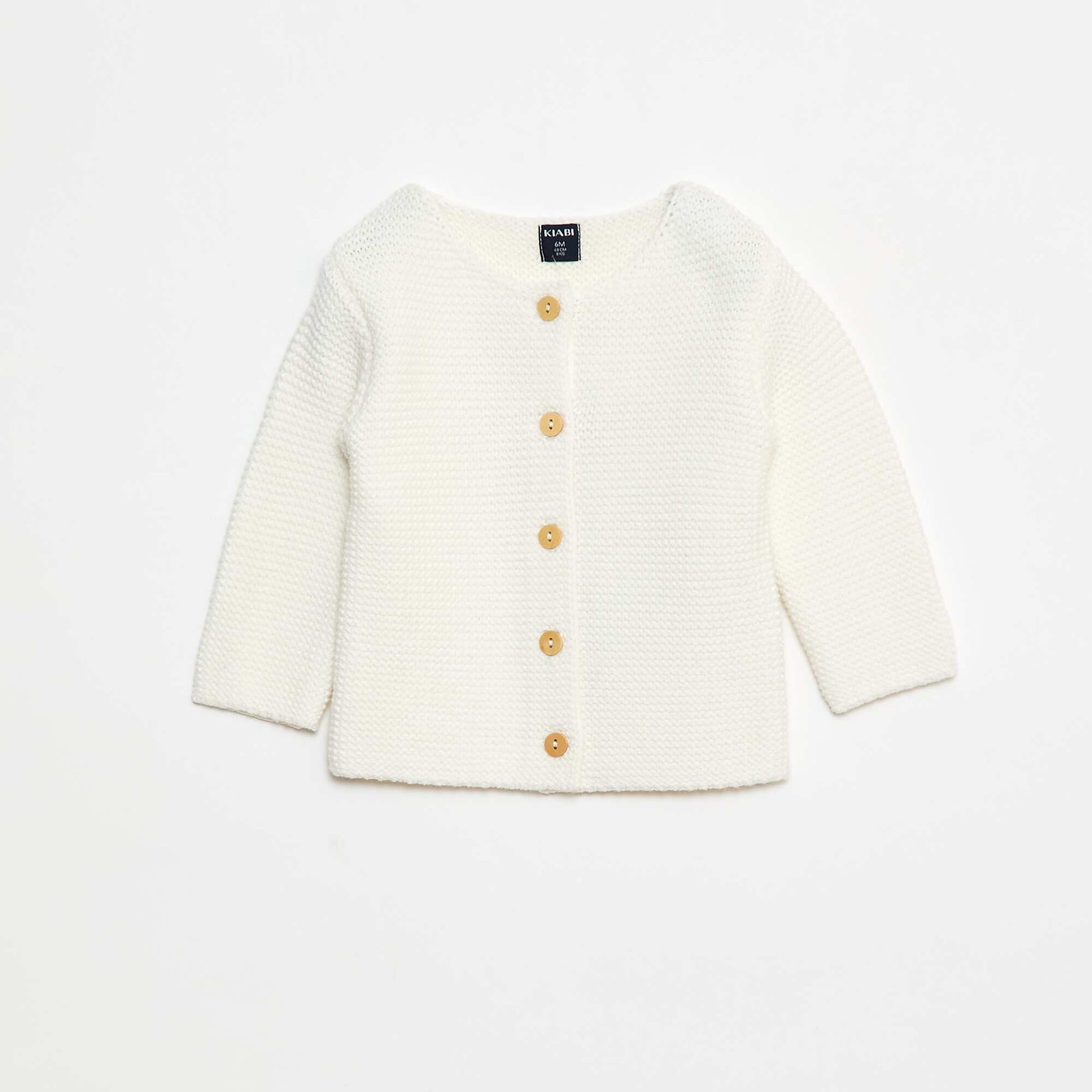 Gilet en point mousse BLANC