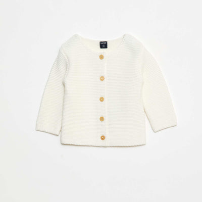 Gilet en point mousse BLANC