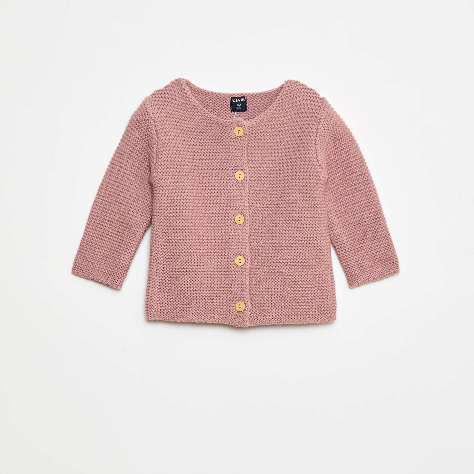 Gilet en point mousse VIEUX ROSE