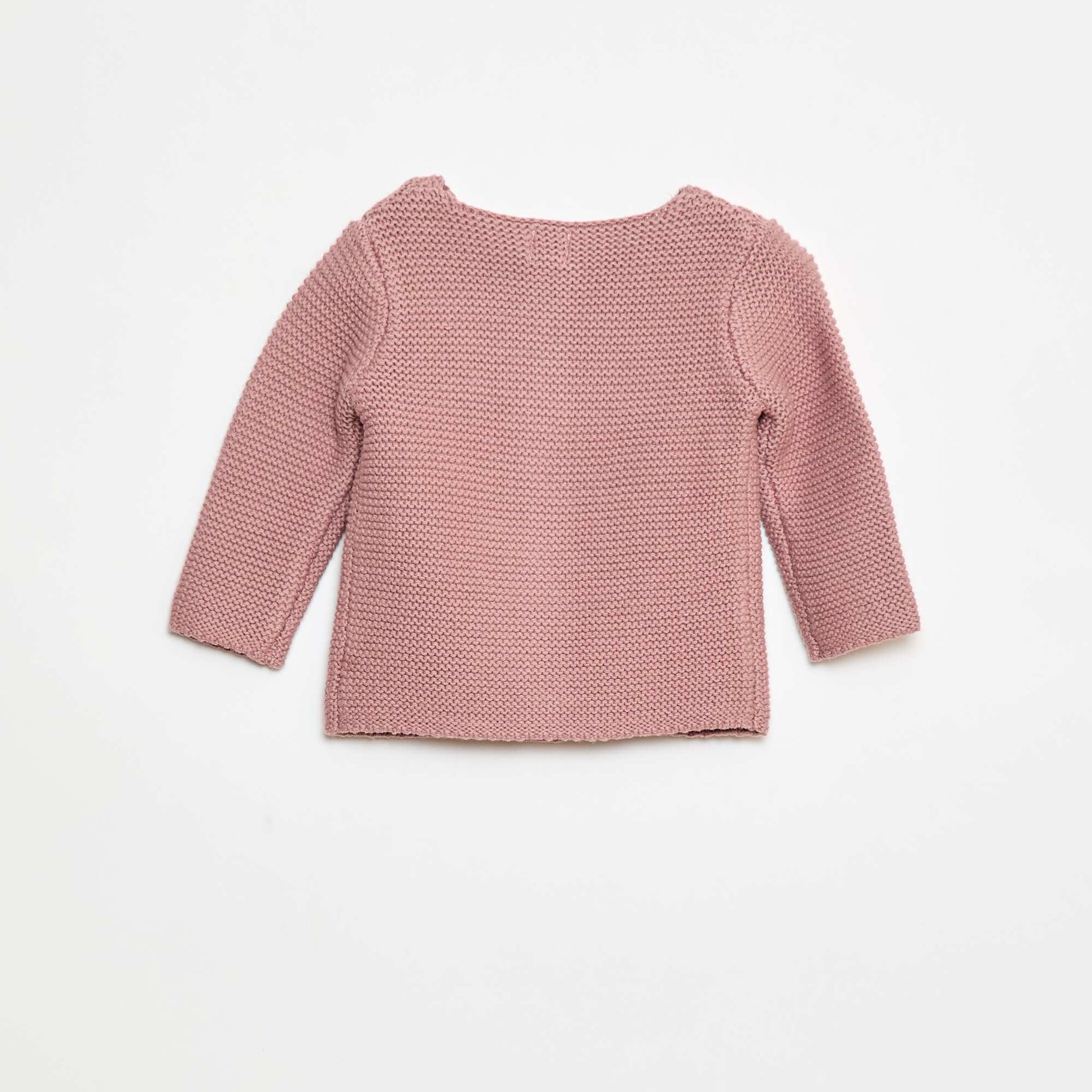 Gilet en point mousse VIEUX ROSE