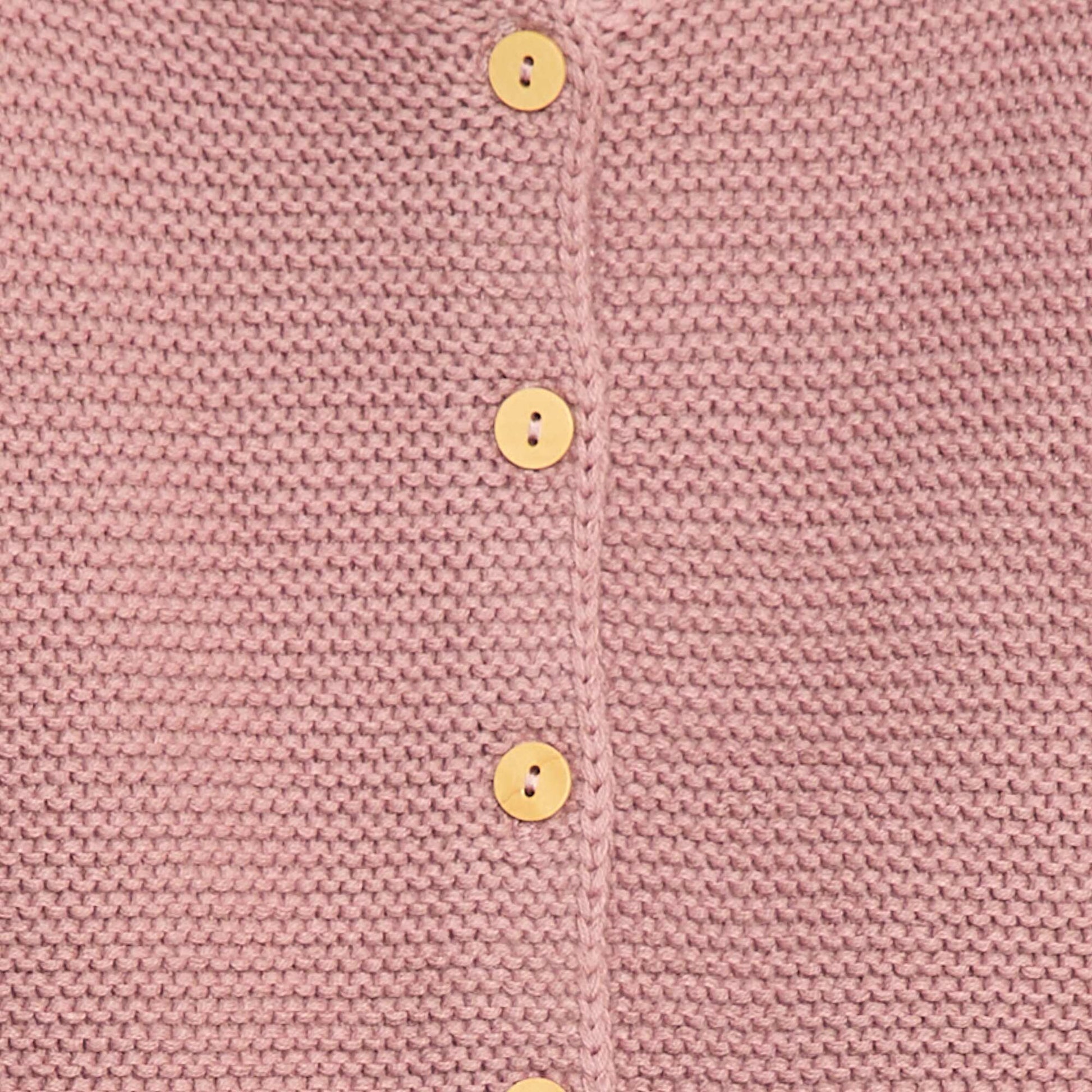 Gilet en point mousse VIEUX ROSE