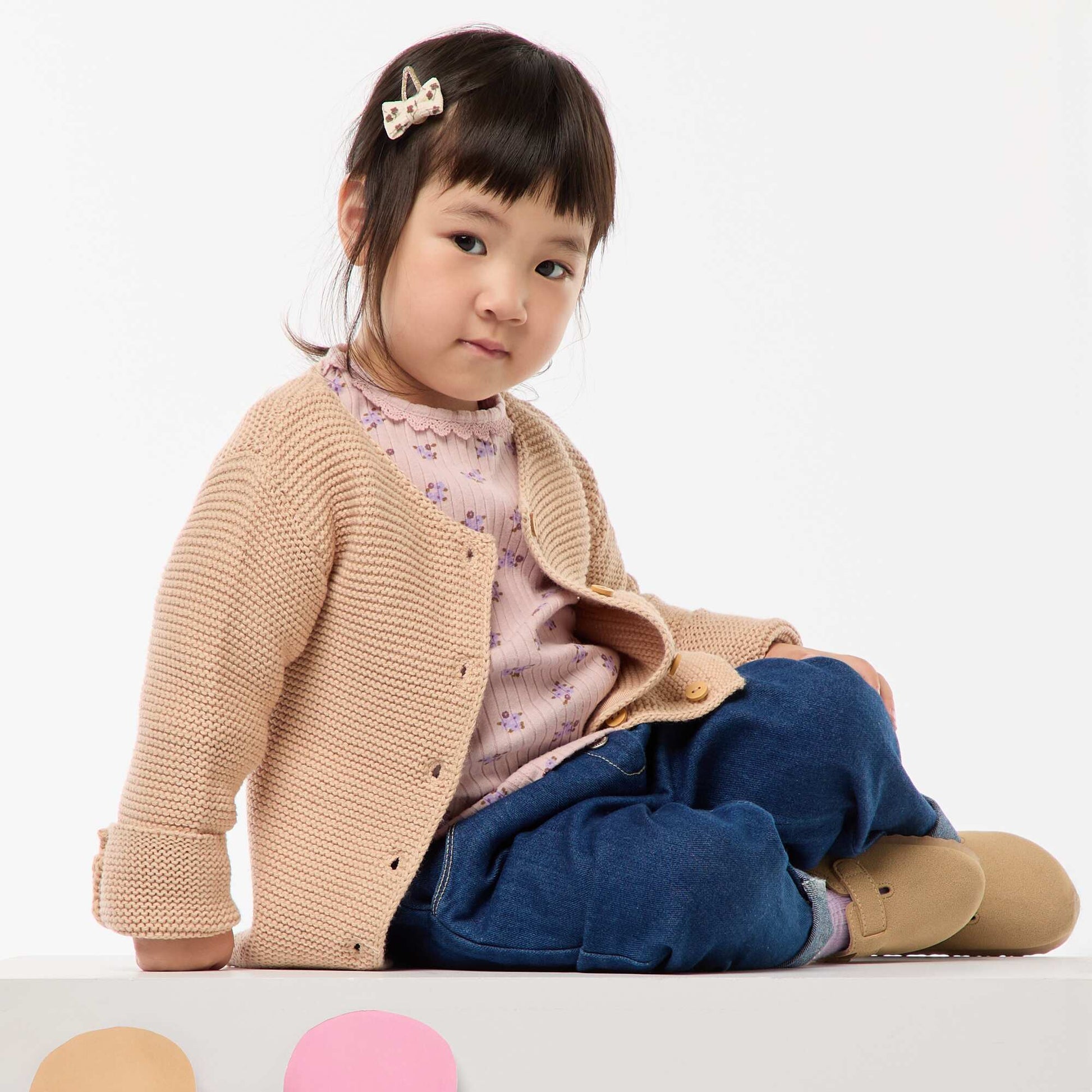 Gilet en point mousse BEIGE