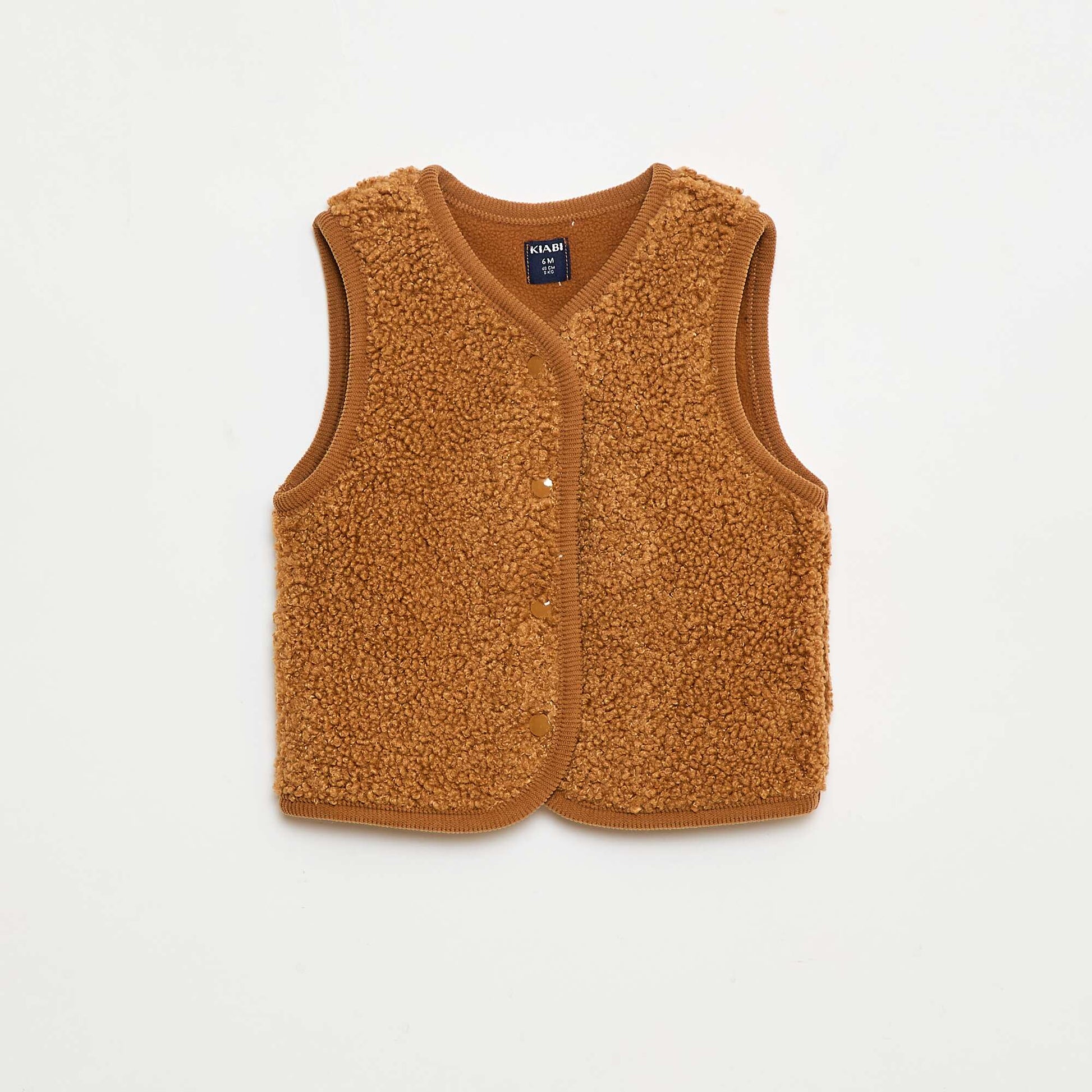 Gilet sans manche effet moutonné MARRON