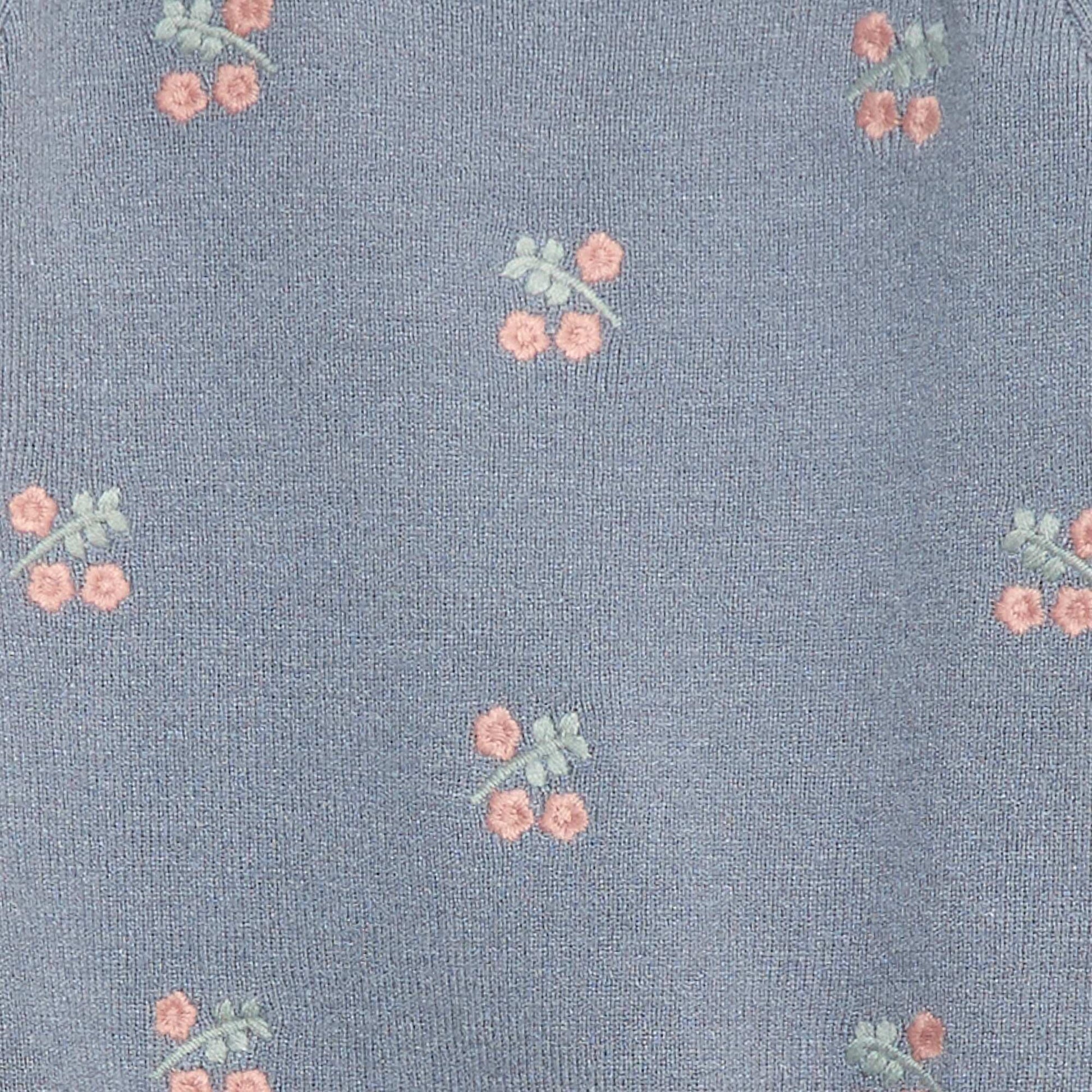 Pull en maille compacte avec broderies BLEU