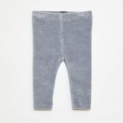 Pantalon legging en velours BLEU
