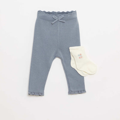 Legging en maille compacte BLEU
