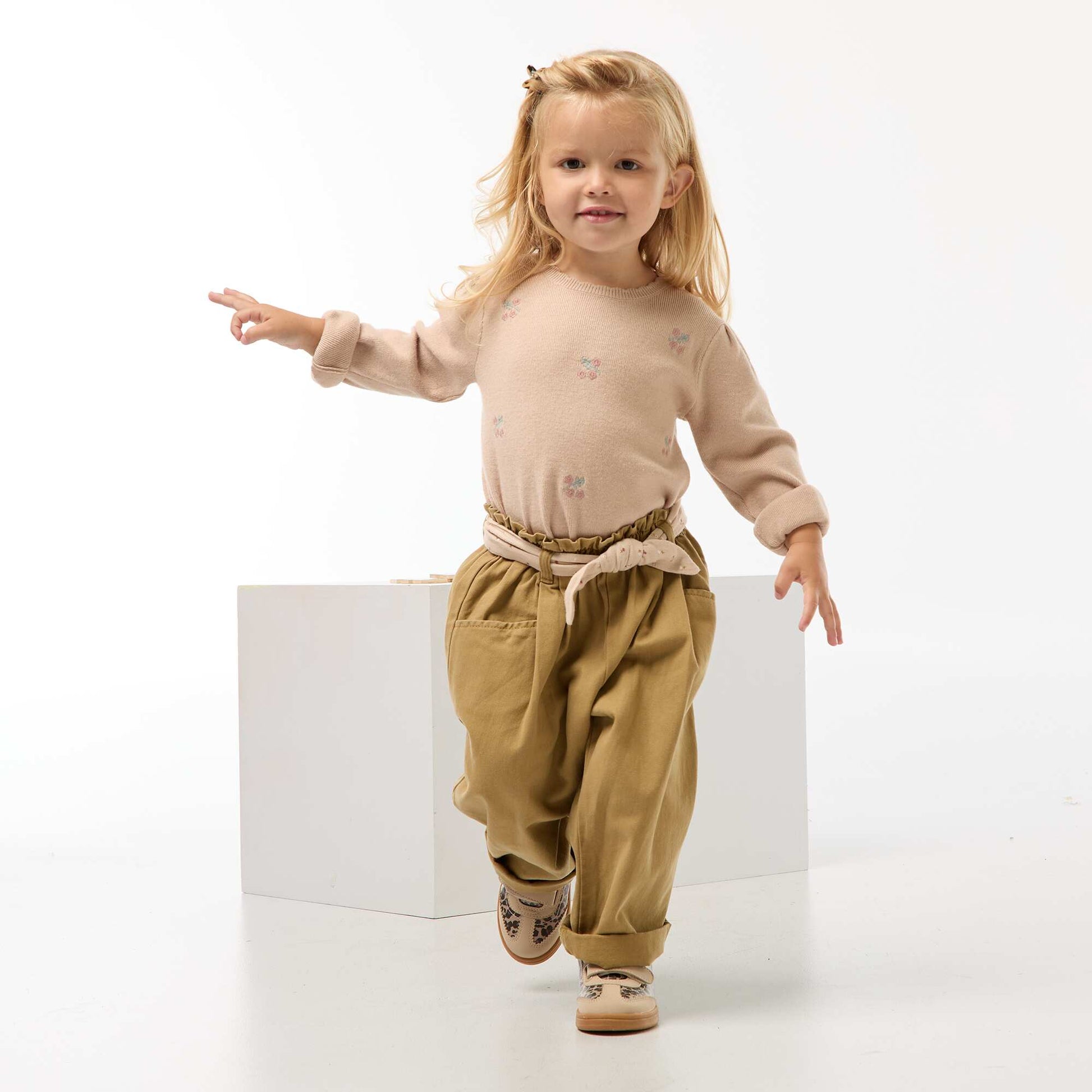 Pantalon twill avec ceinture KAKI