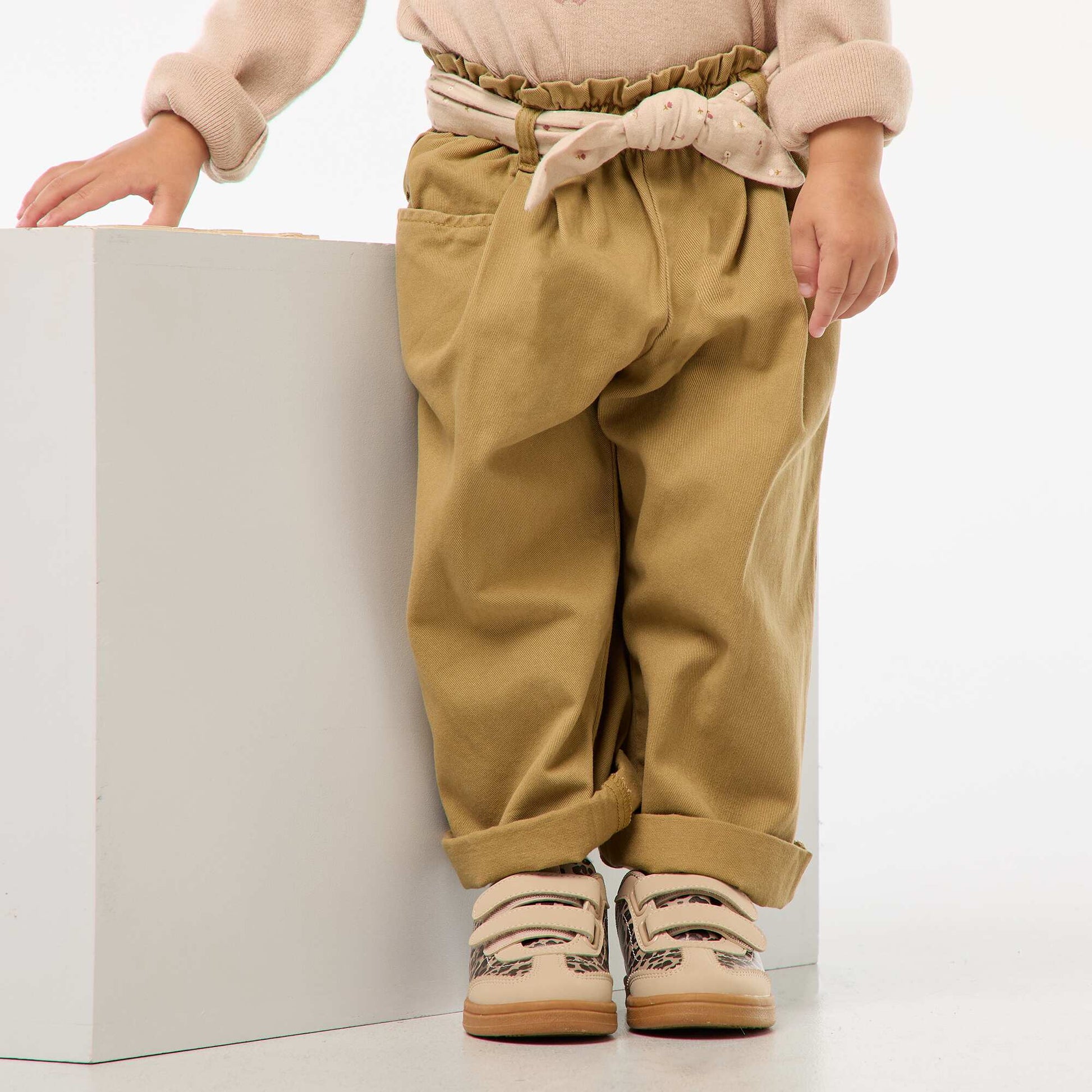 Pantalon twill avec ceinture KAKI