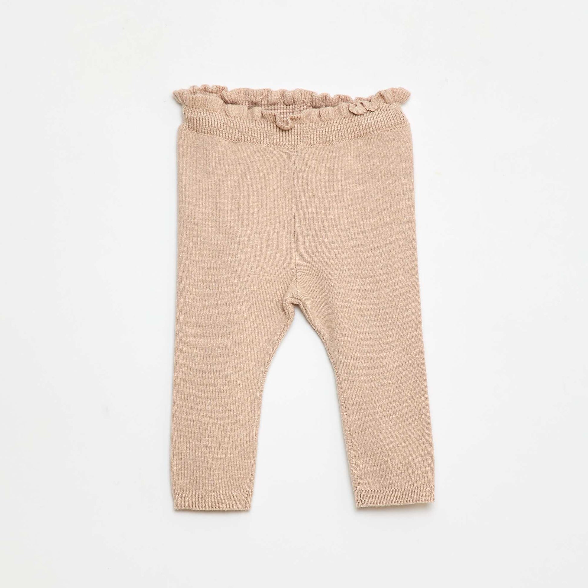 Ensemble Legging fantaisie + chaussette en dentelle BEIGE