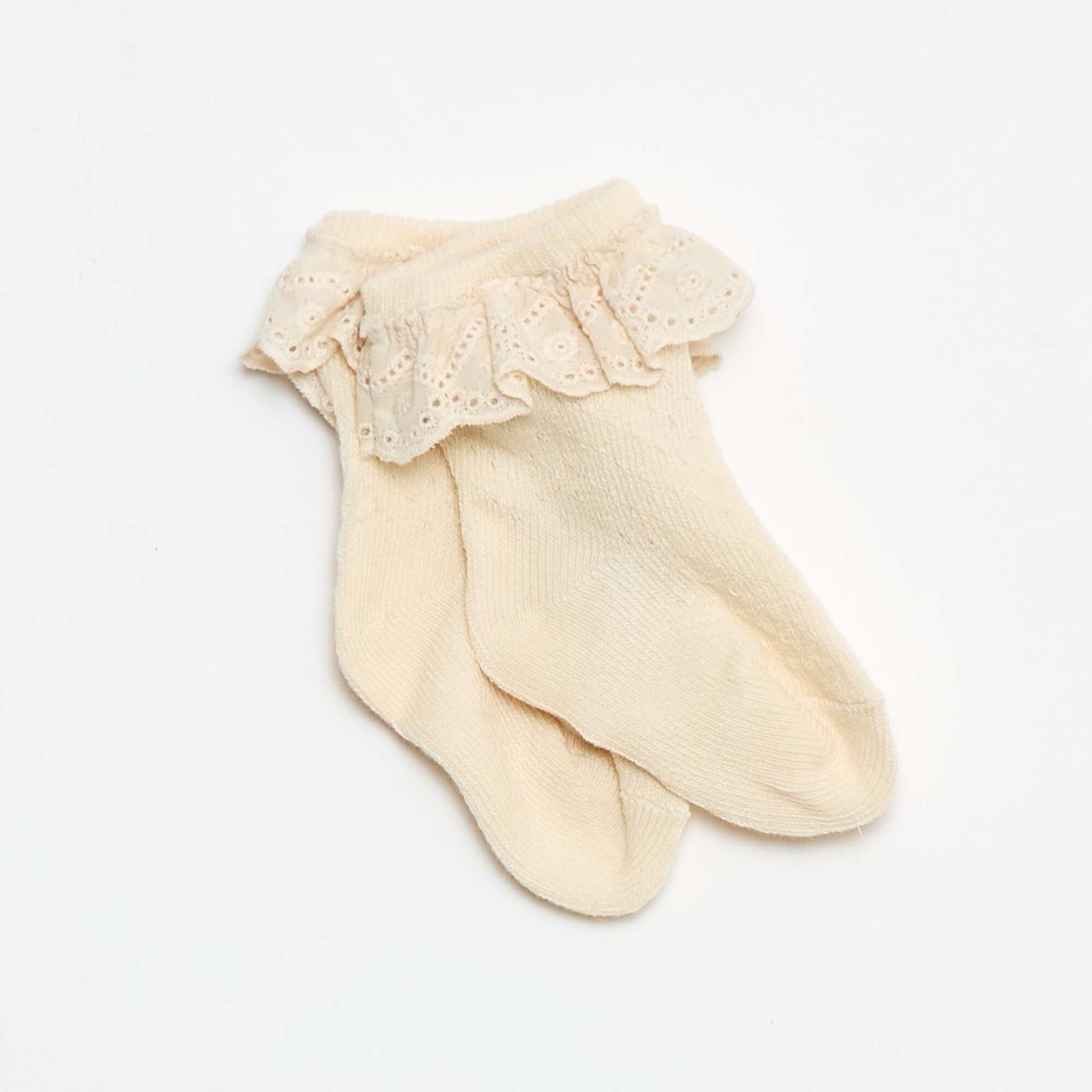 Ensemble Legging fantaisie + chaussette en dentelle BEIGE
