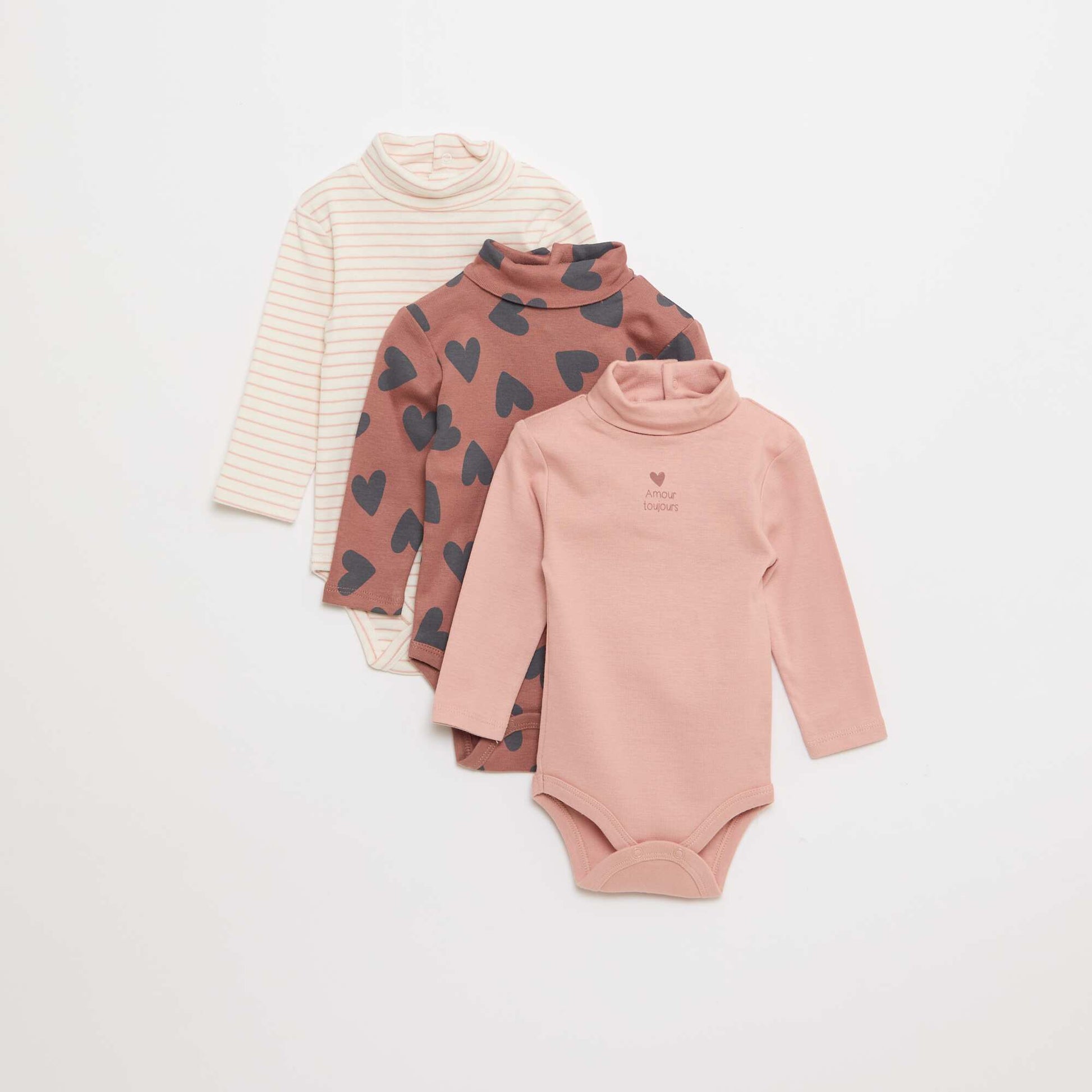 Lot de 3 bodies durable ROSE