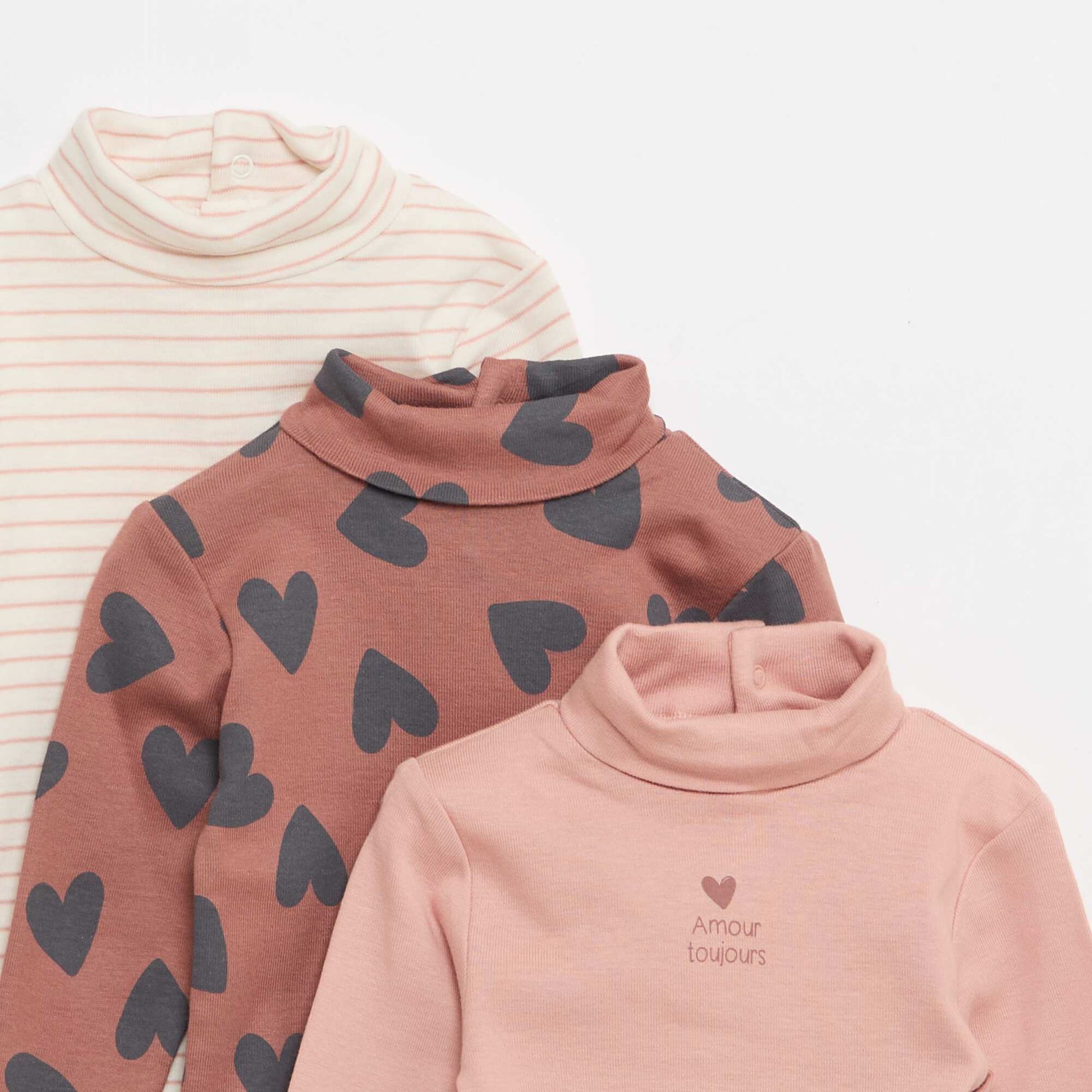 Lot de 3 bodies durable ROSE