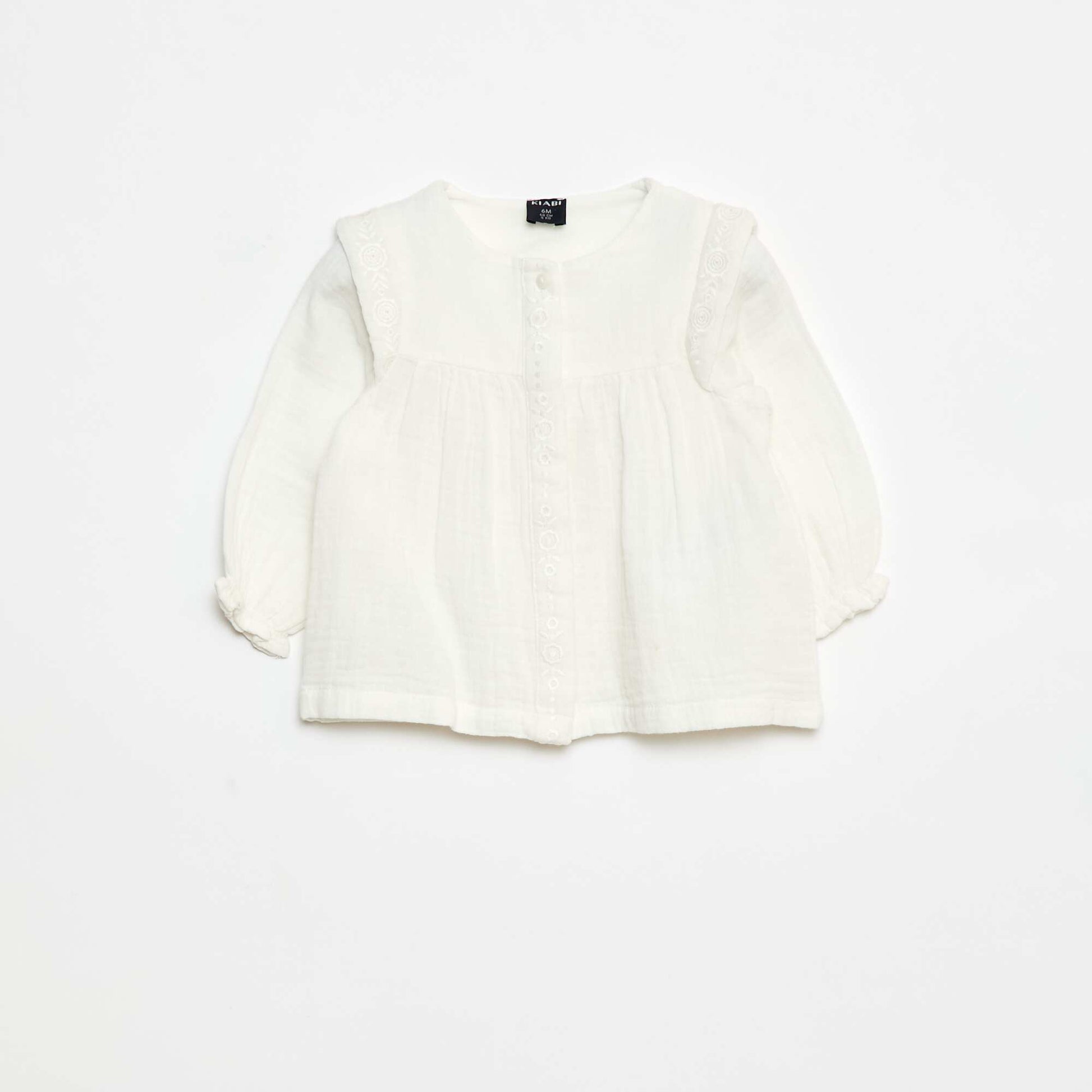 Blouse en gaze de coton BLANC