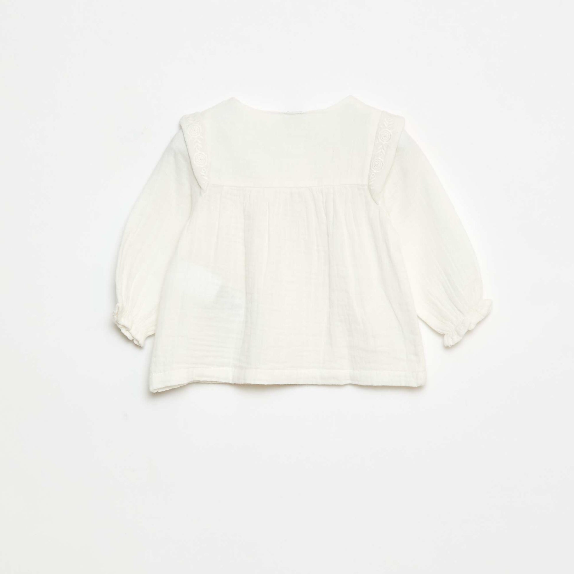 Blouse en gaze de coton BLANC