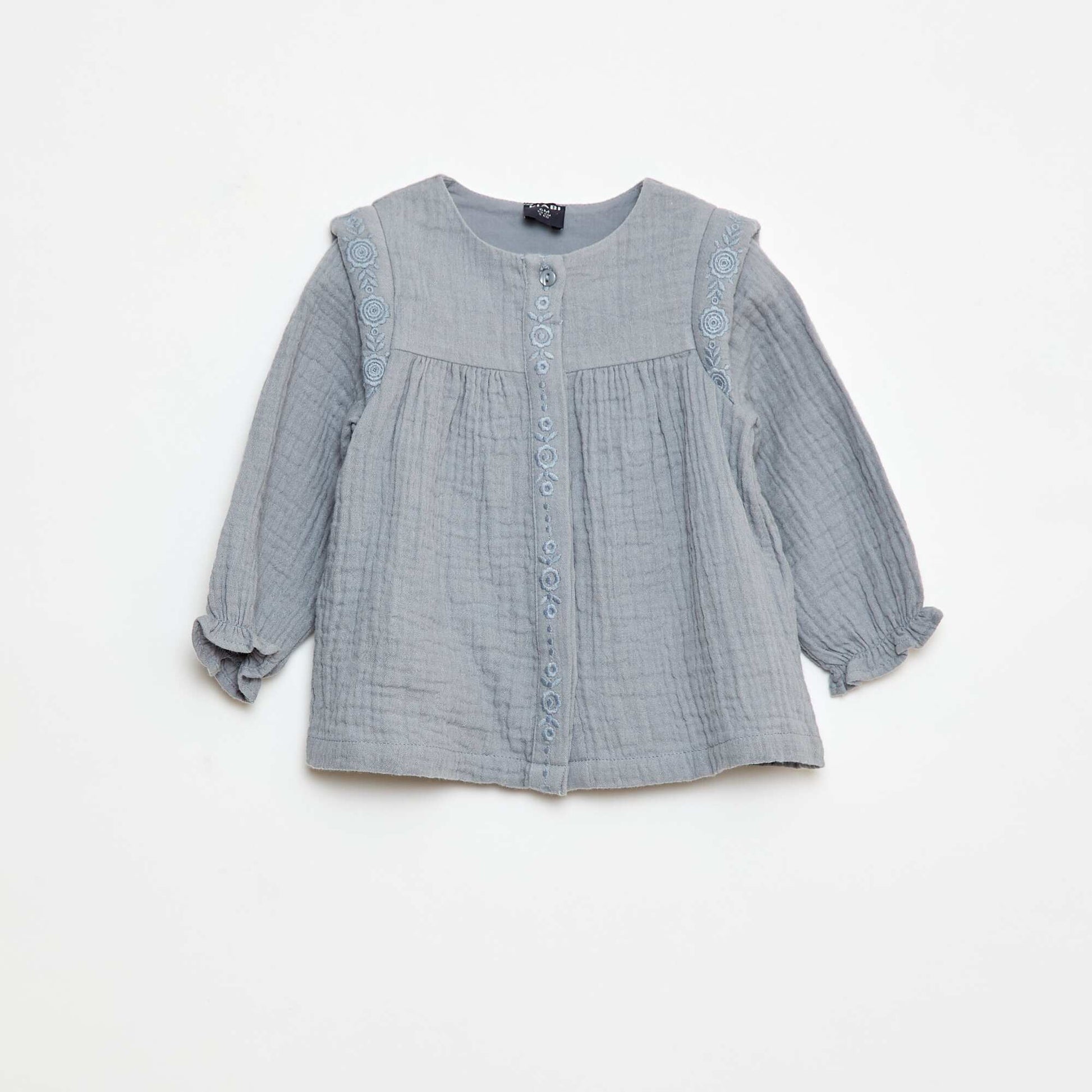Blouse en gaze de coton BLEU