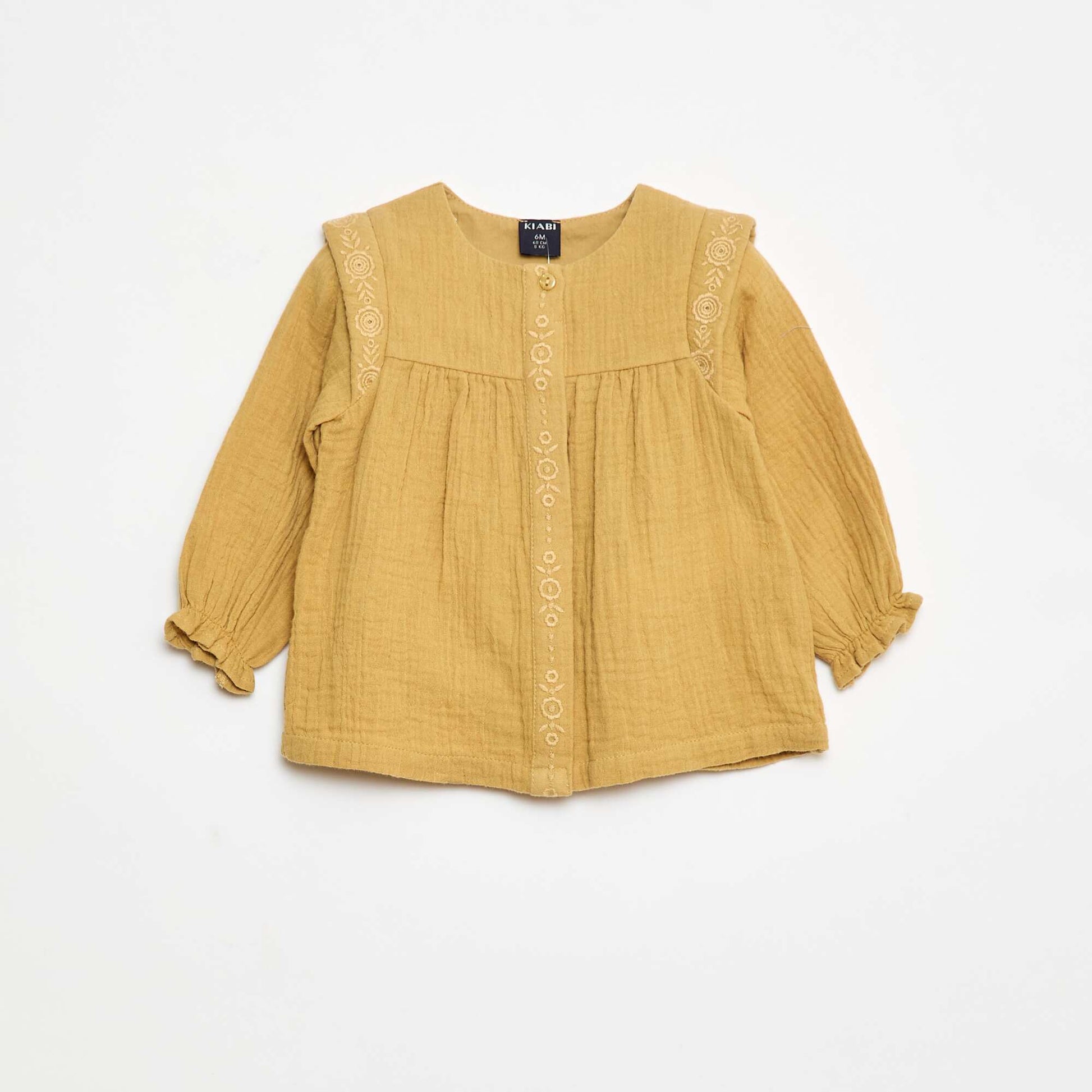Blouse en gaze de coton JAUNE