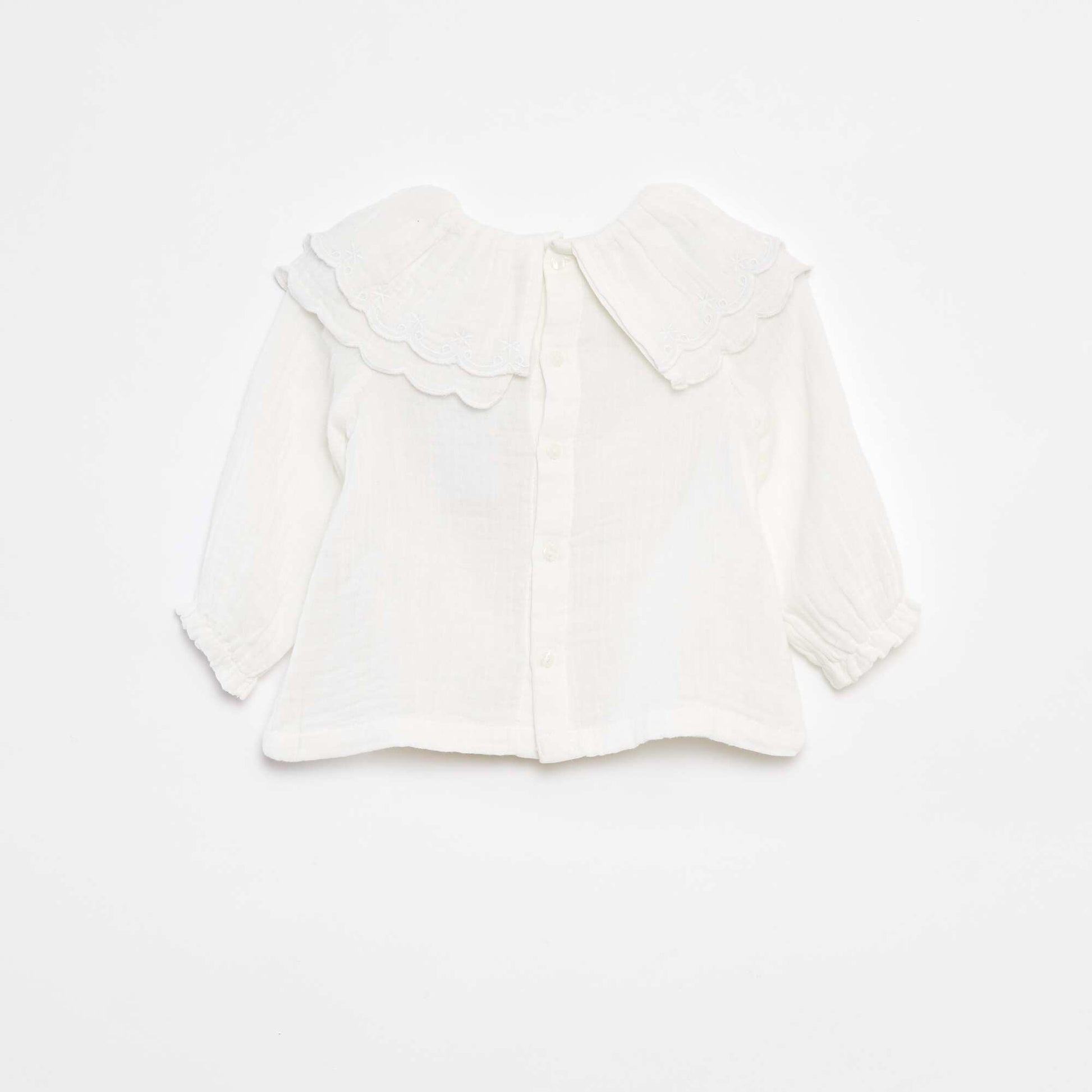 Blouse en gaze de coton BLANC