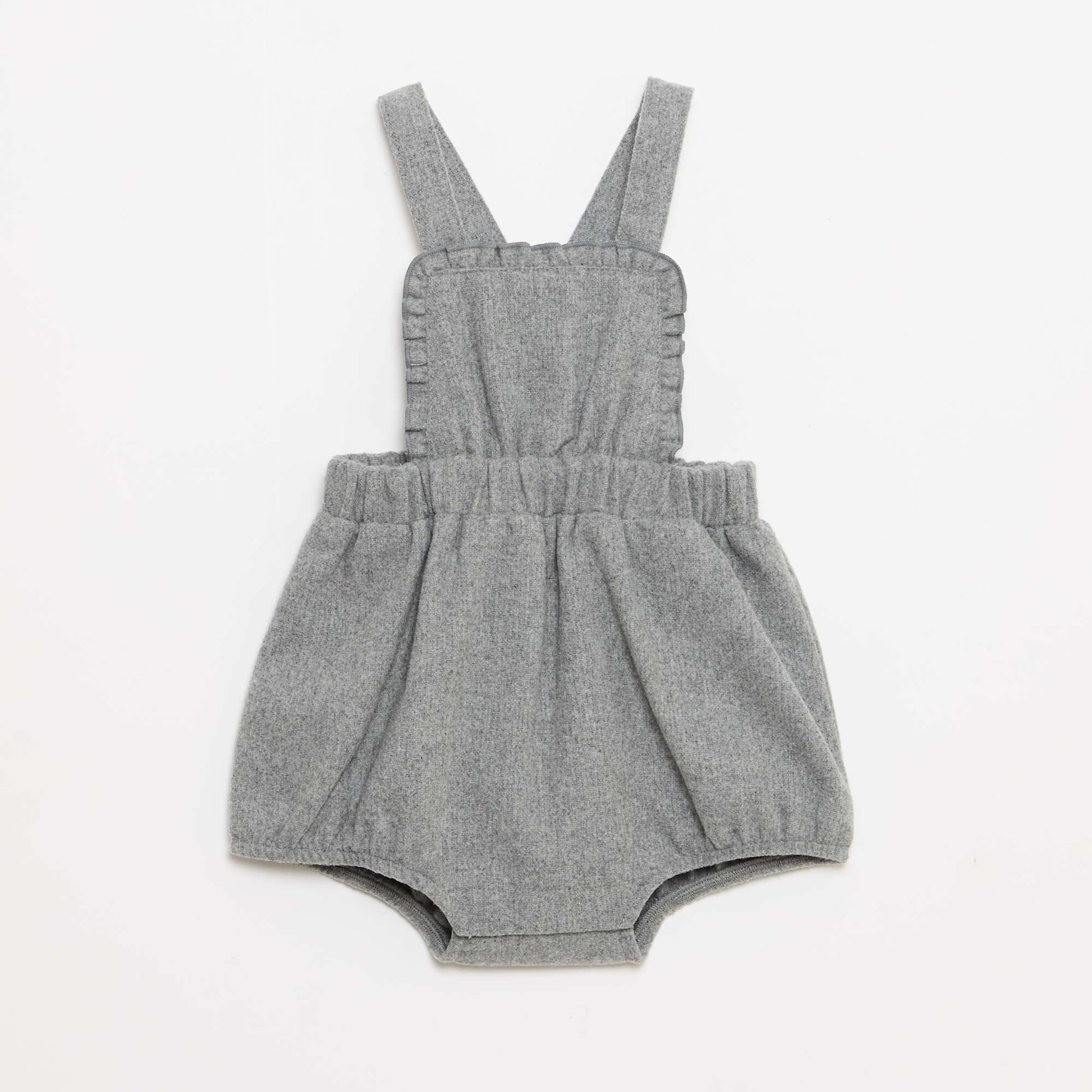 Barboteuse salopette courte en flanelle GRIS