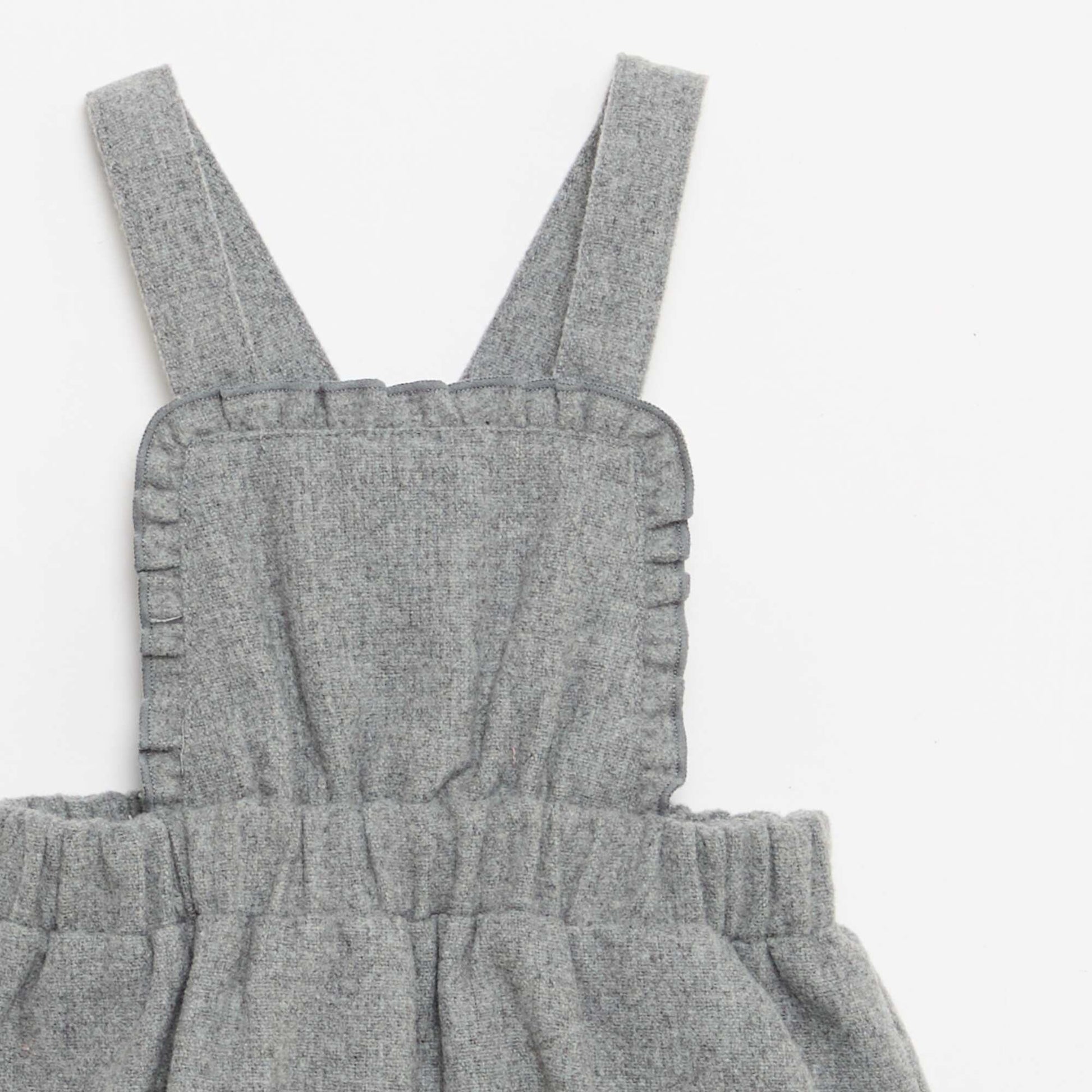 Barboteuse salopette courte en flanelle GRIS