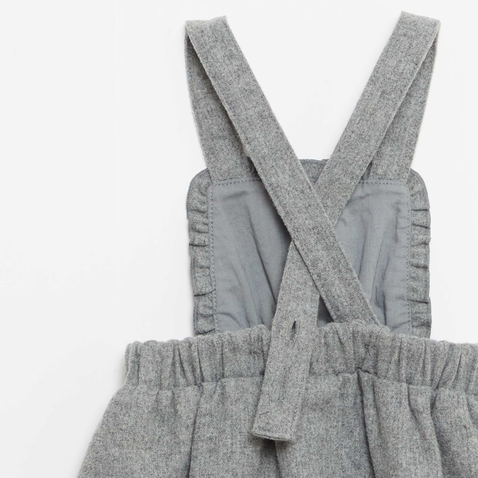 Barboteuse salopette courte en flanelle GRIS