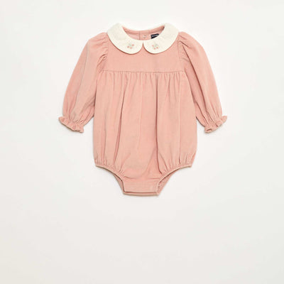 Barboteuse en velours ROSE