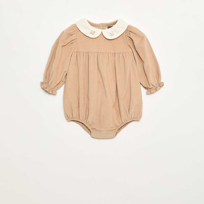 Barboteuse en velours BEIGE