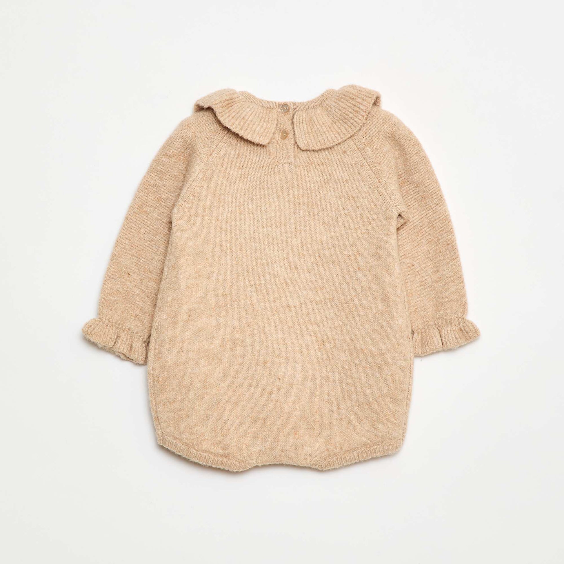 Combinaison en maille brodée BEIGE