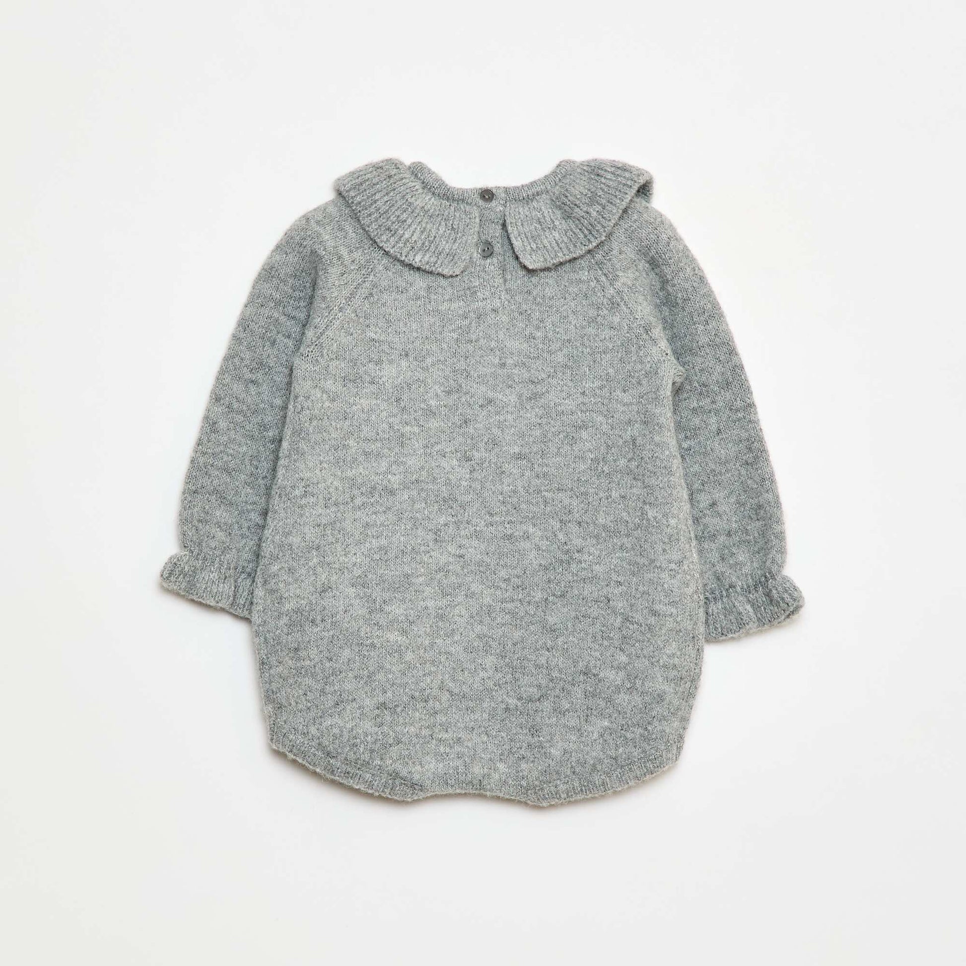 Combinaison en maille brodée GRIS