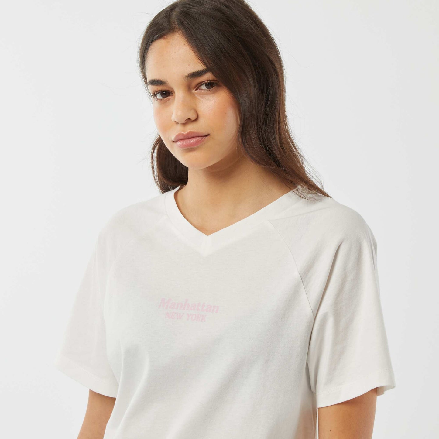 T-shirt manches courtes avec large imprimé au dos 'New York' BLANC
