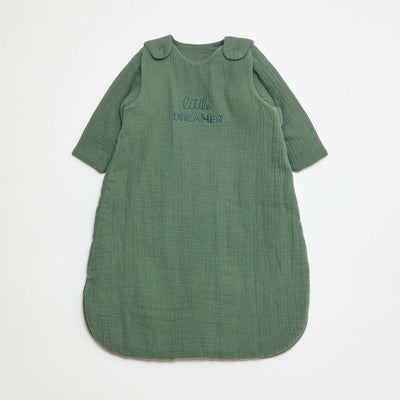 Gigoteuse en gaze de coton manches amovibles VERT