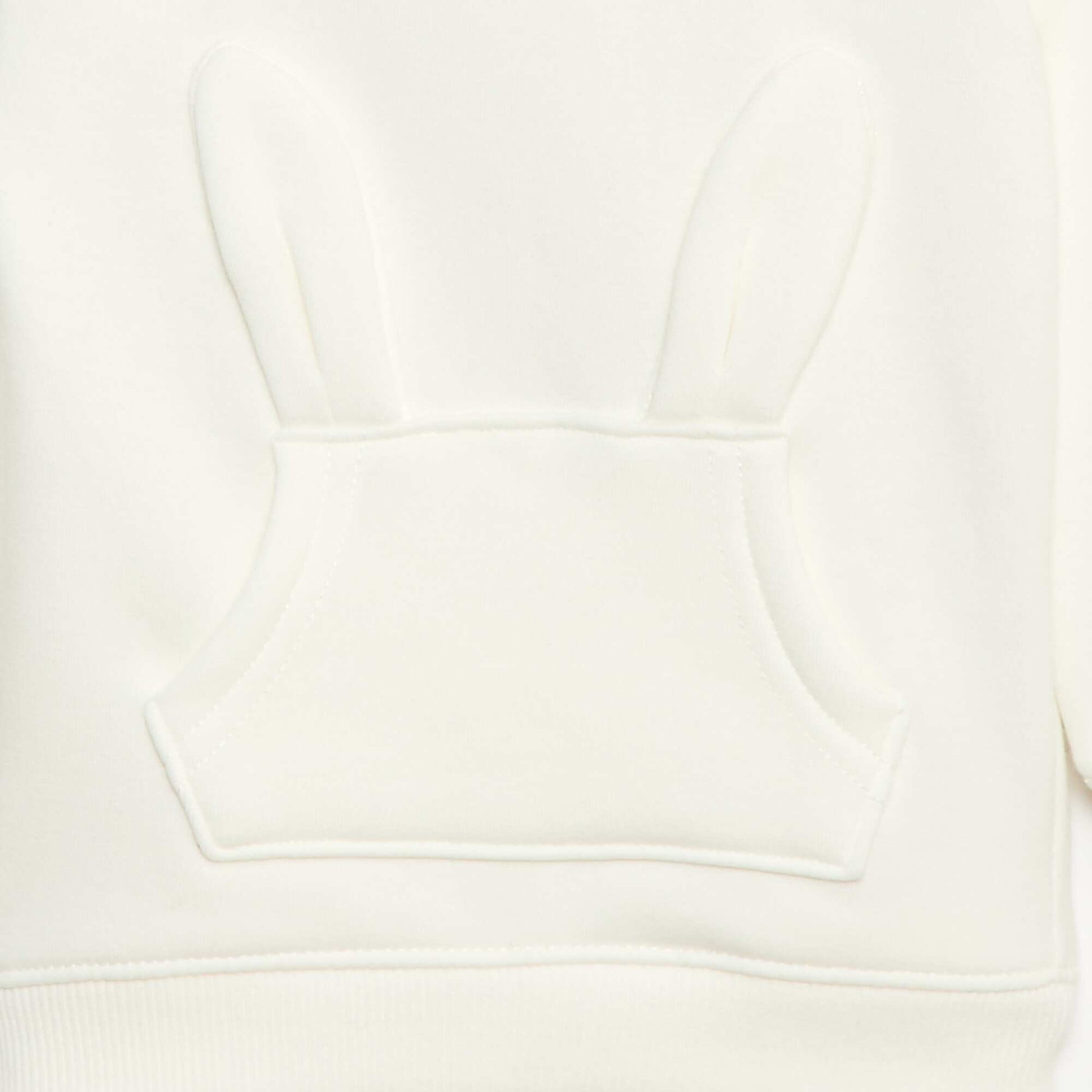 Sweat à capuche en molleton animé lapin BLANC
