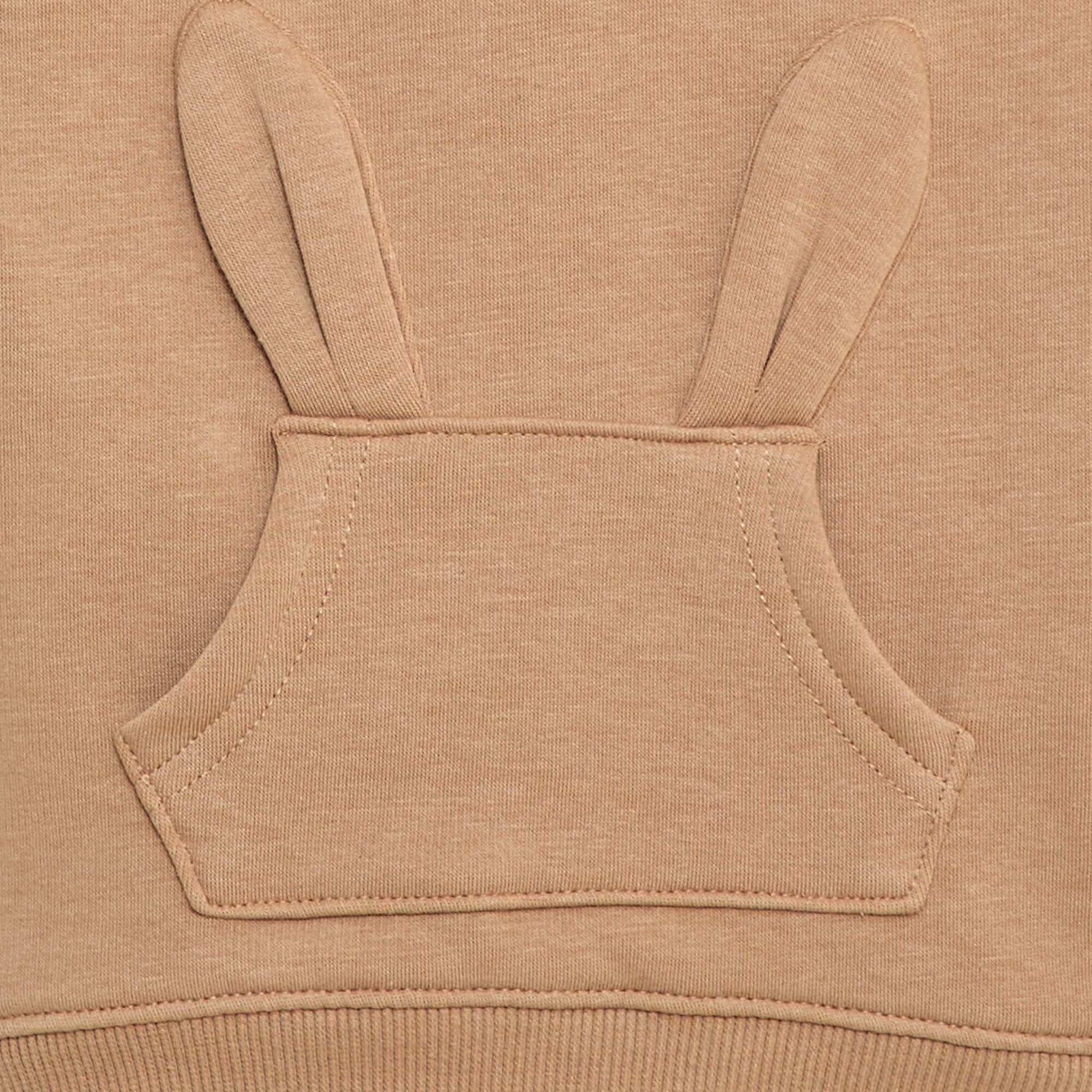 Sweat à capuche en molleton animé lapin MARRON