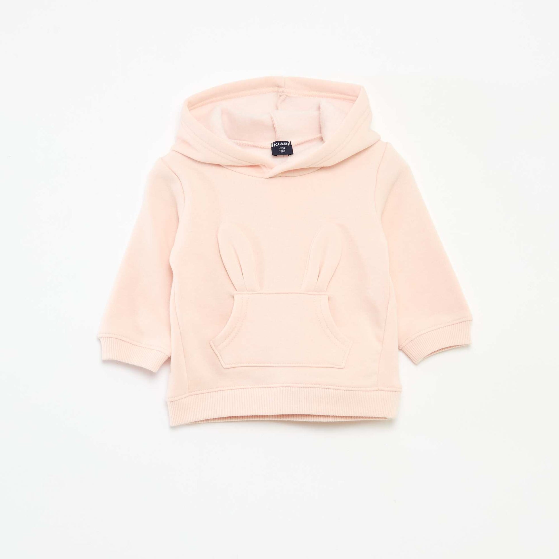 Sweat à capuche en molleton animé lapin ROSE
