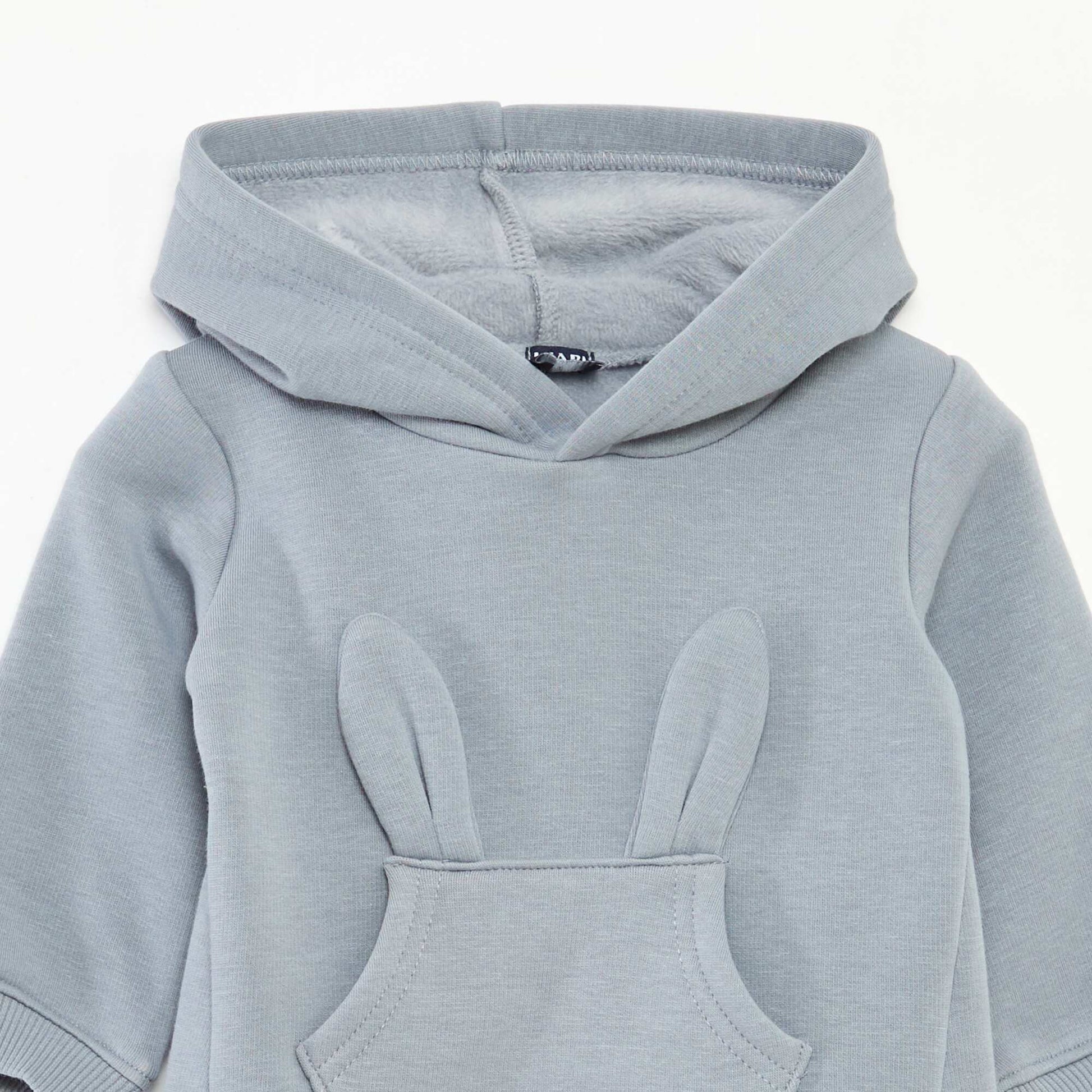 Sweat à capuche en molleton animé lapin BLEU