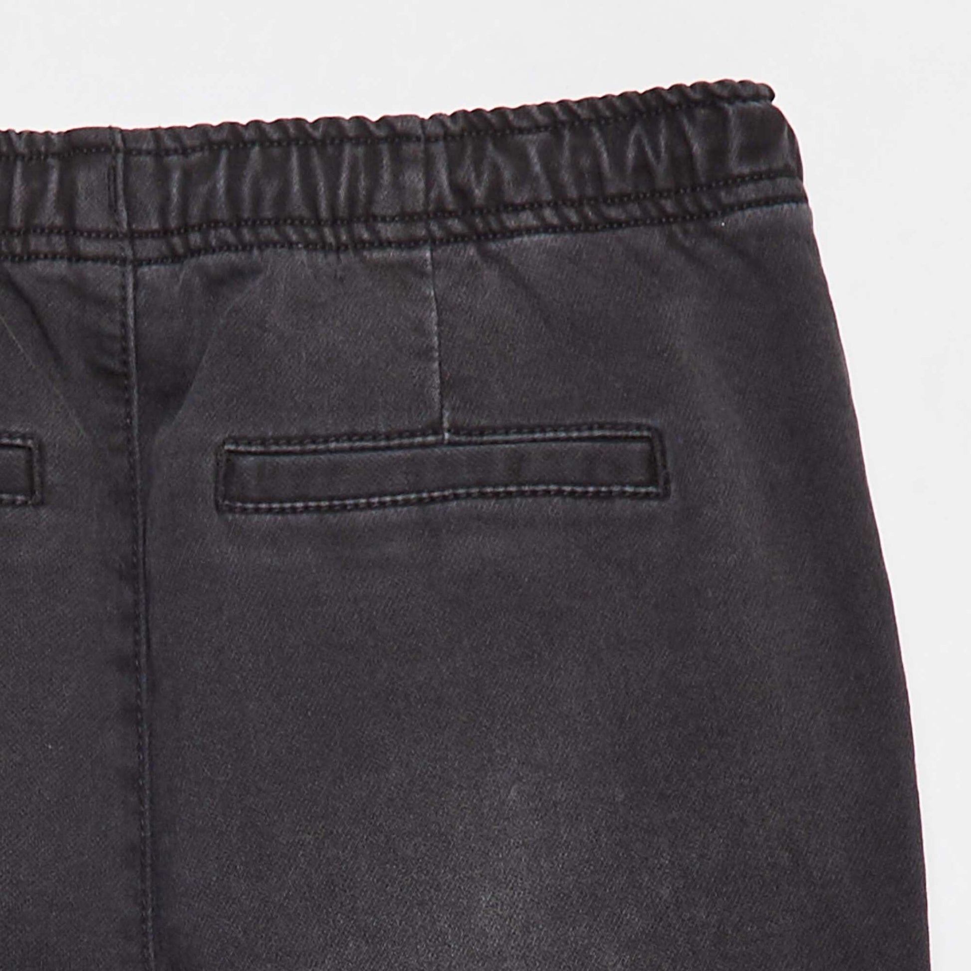 Pantalon jogger en denim avec taille élastiquée GRIS