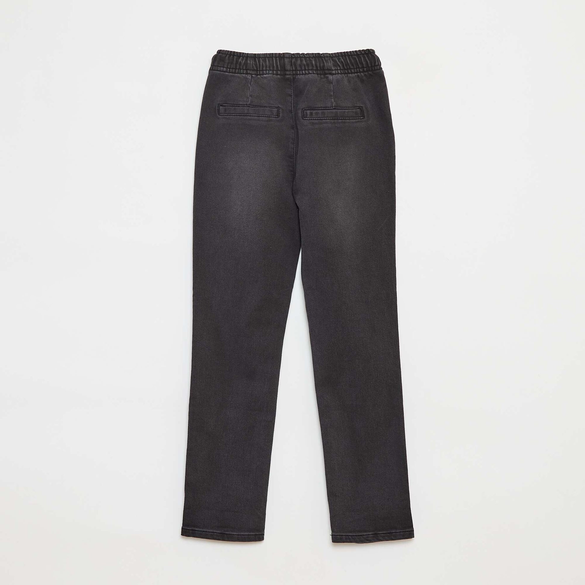 Pantalon jogger en denim avec taille élastiquée GRIS