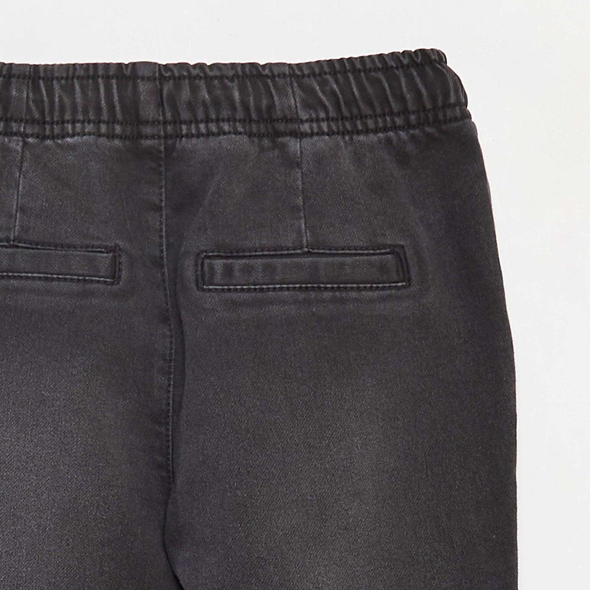 Pantalon jogger en denim avec taille élastiquée GRIS