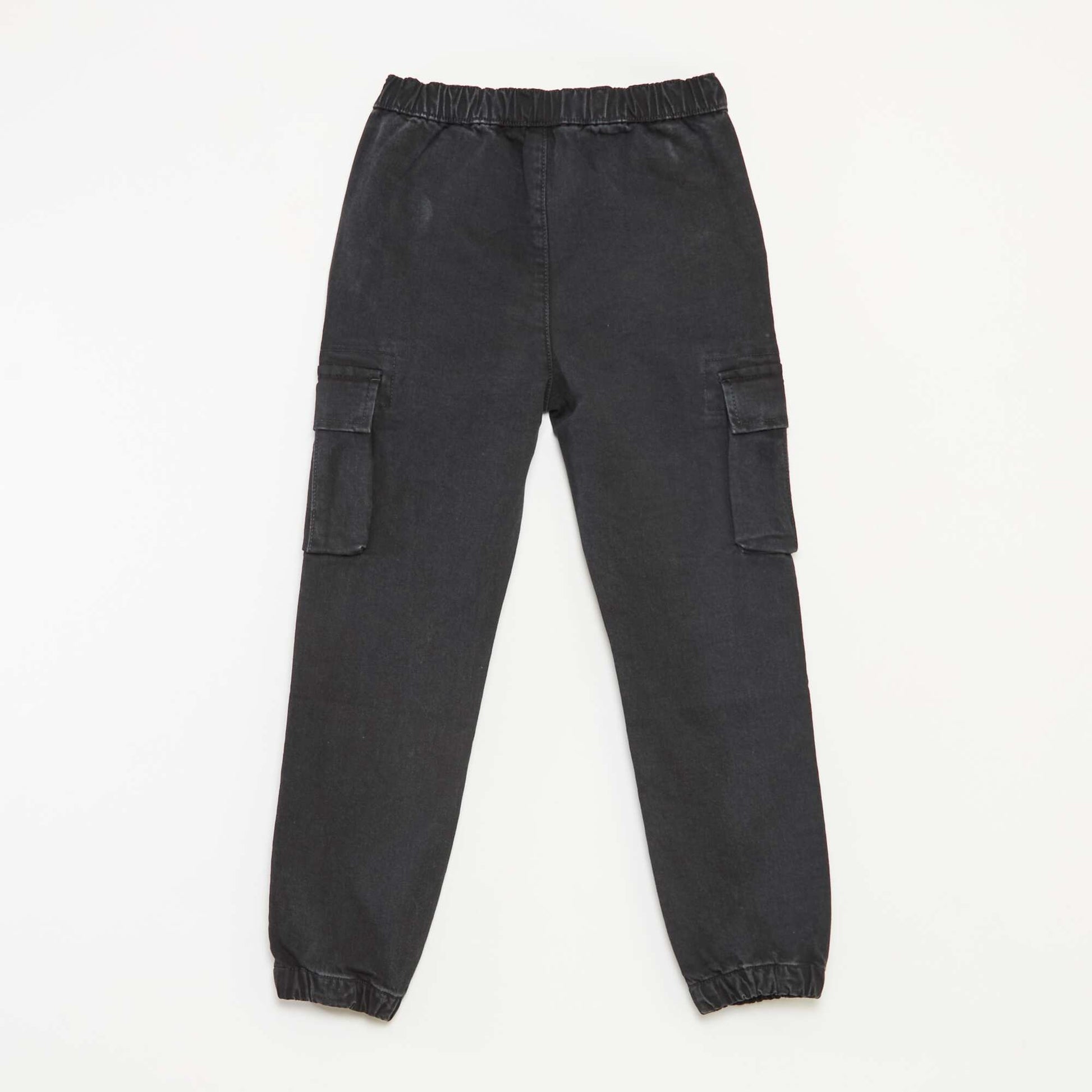 Pantalon multipoches en denim stretch - Coupe + confortable GRIS