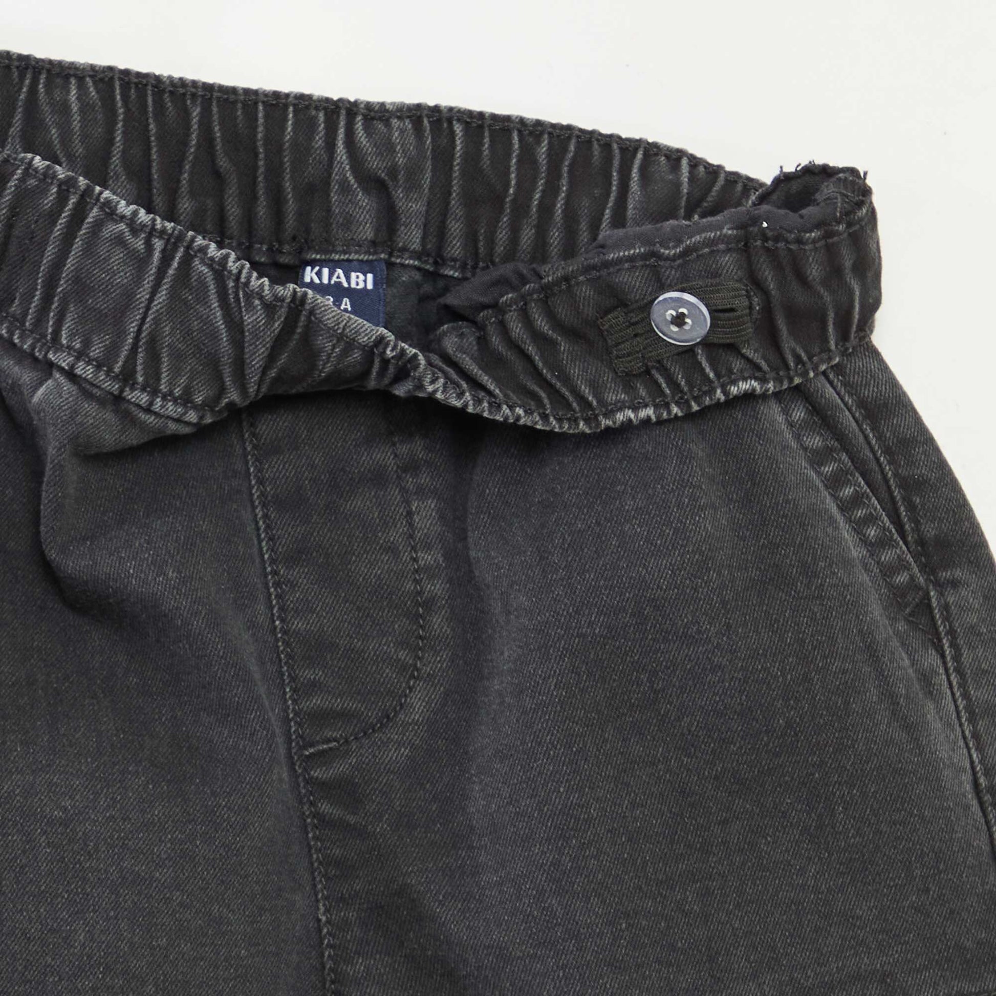 Pantalon multipoches en denim stretch - Coupe + ajustée GRIS
