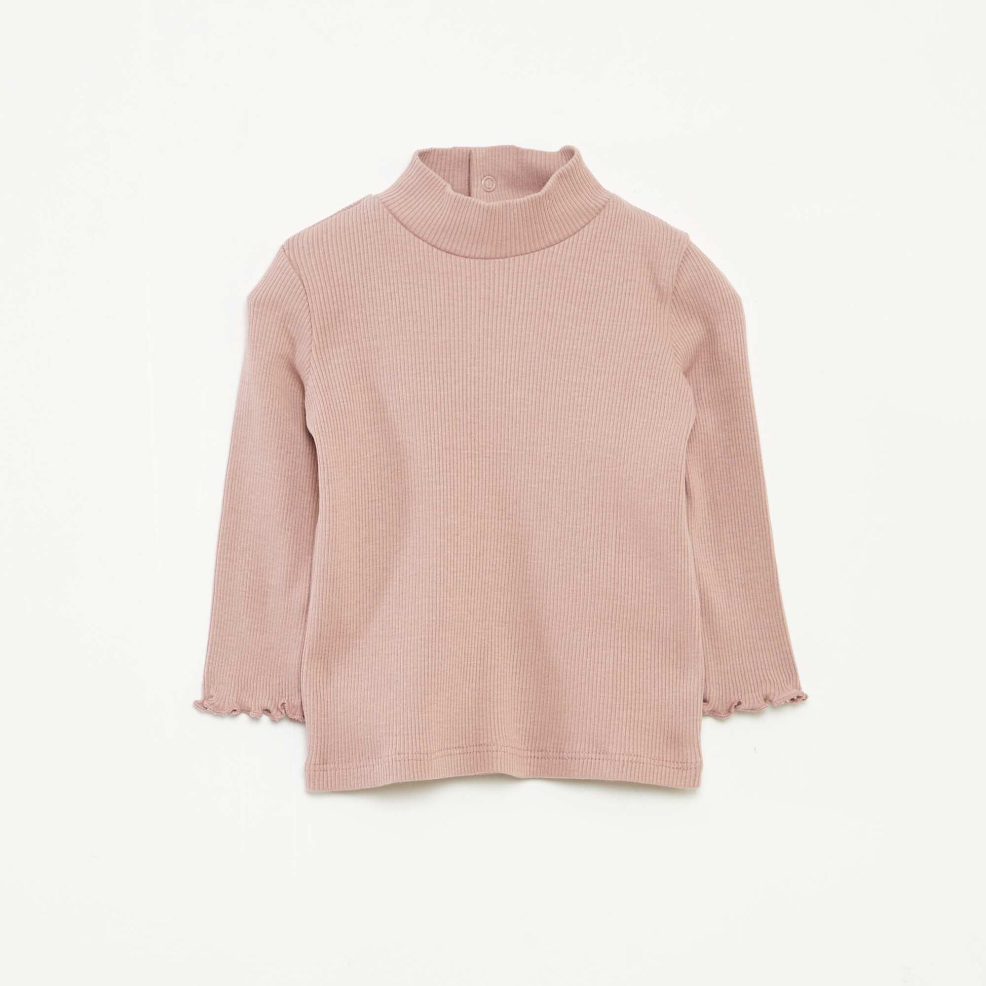 Sous-pull côtelé à col montant ROSE