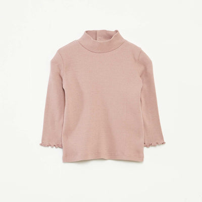 Sous-pull côtelé à col montant ROSE