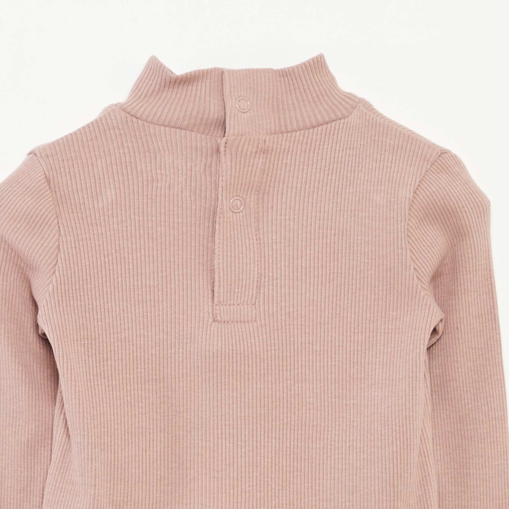 Sous-pull côtelé à col montant ROSE