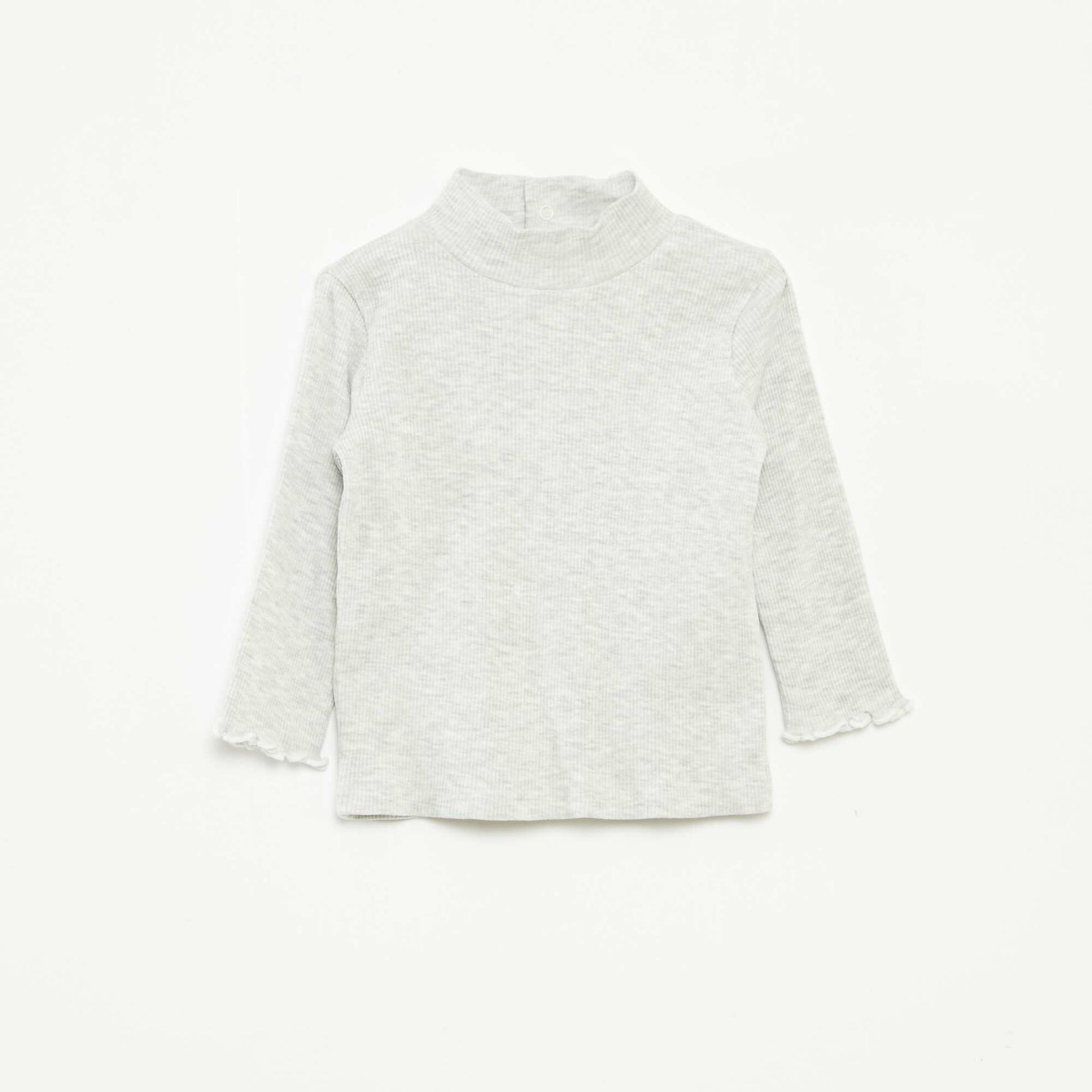 Sous-pull côtelé à col montant GRIS