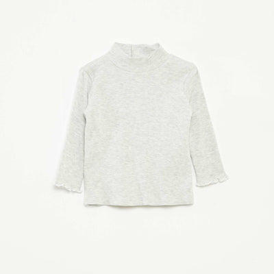 Sous-pull côtelé à col montant GRIS