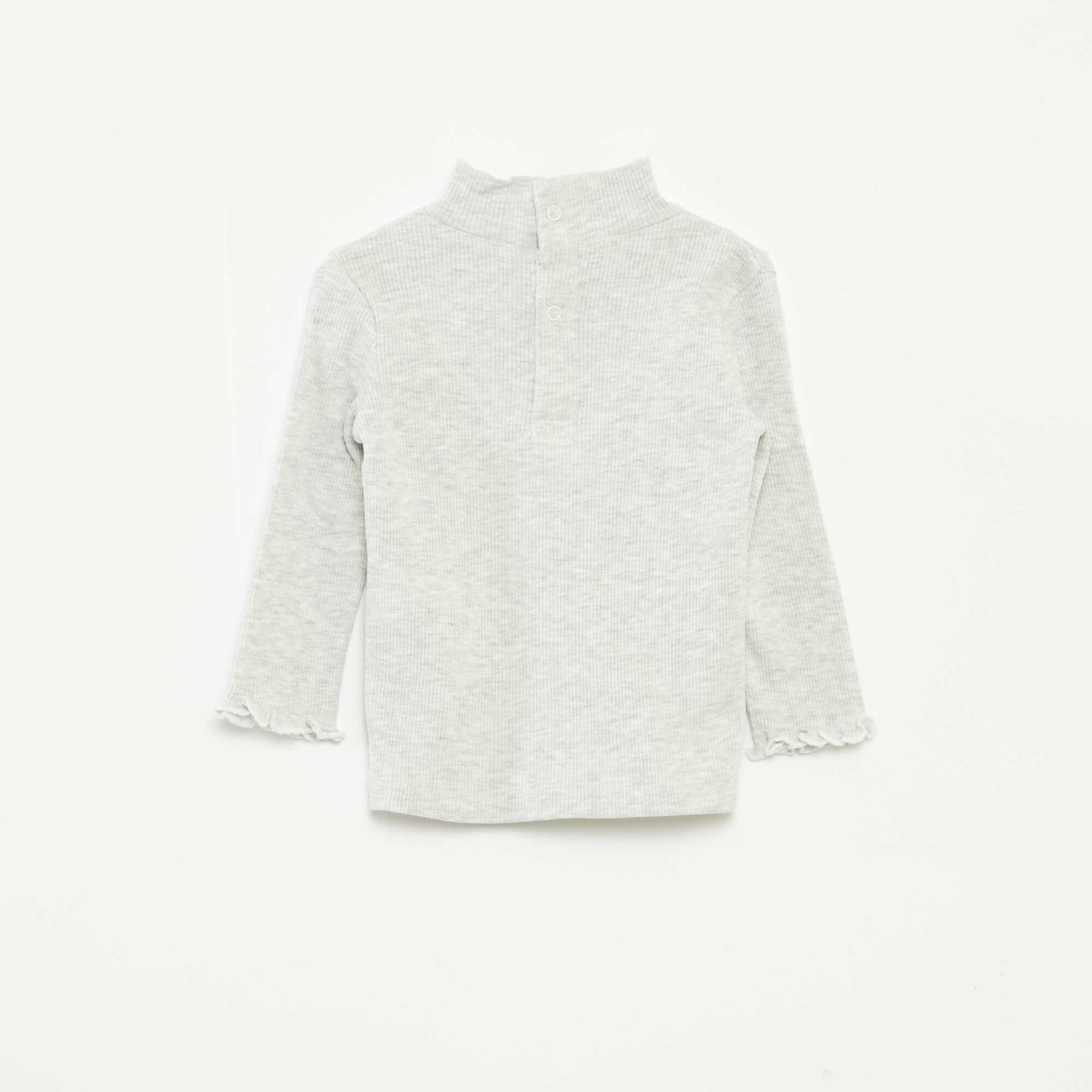 Sous-pull côtelé à col montant GRIS